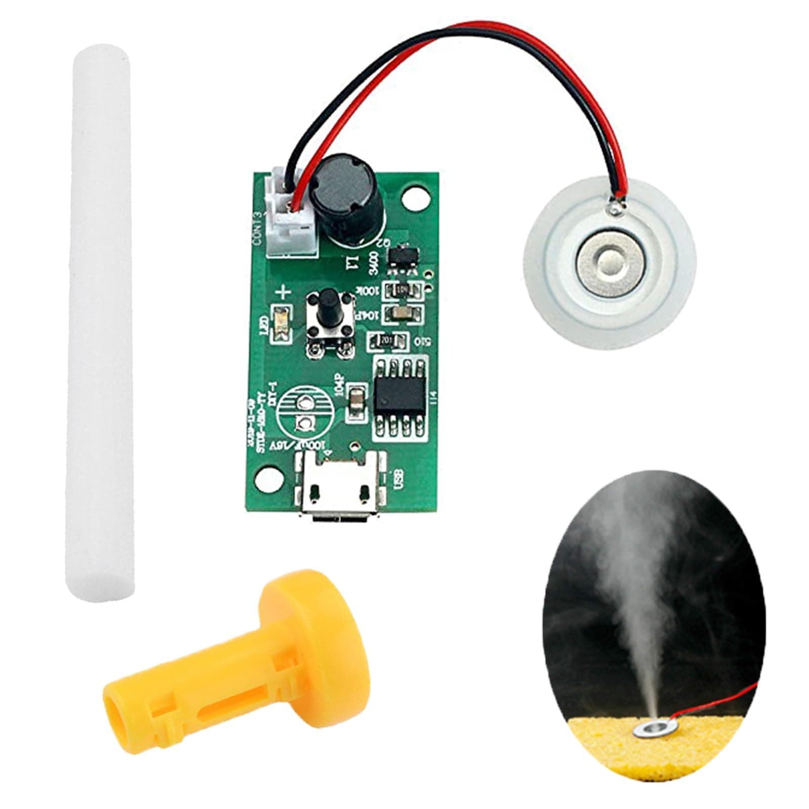 tingbowie Atomization Disc, 5V Module USB Humidifier Atomization Plate Circuit Board Atomization Module with Timing Switch for Home for Family