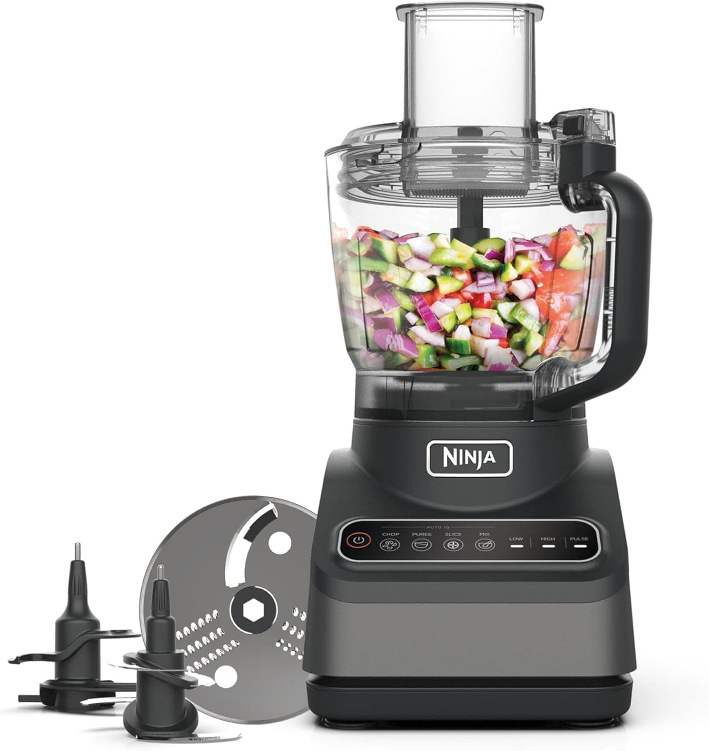 Food Processor with 4 Automatic Programs; Chop, Puree, Slice, Mix, and 3 Manual Speeds, 2.1L Bowl,Blades, 850W, Dishwasher Safe Parts, Silver, BN650ME, 2 Years Warranty
