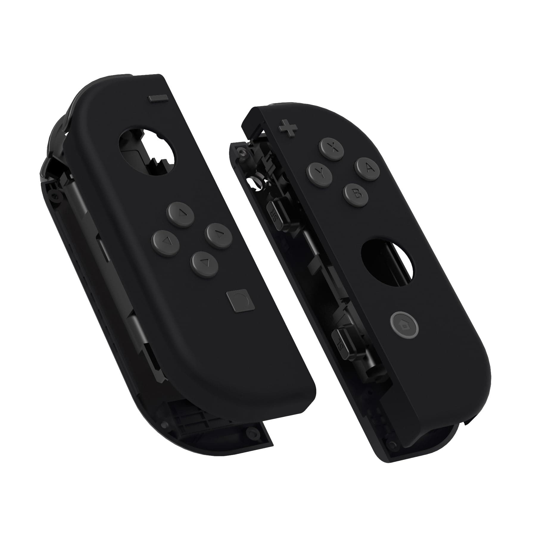 DIY Replacement Shell Buttons for Nintendo Switch & Switch OLED, Black Soft Touch Custom Housing Case with Full Set Button for Joycon Handheld Controller - Console Shell NOT Included