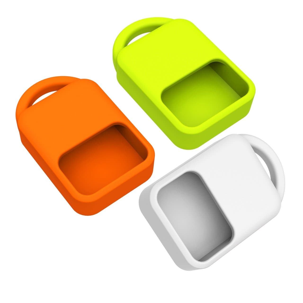 Case for Dash Micro Mini MicroSD Reader, pack of 3: White/Orange/Green