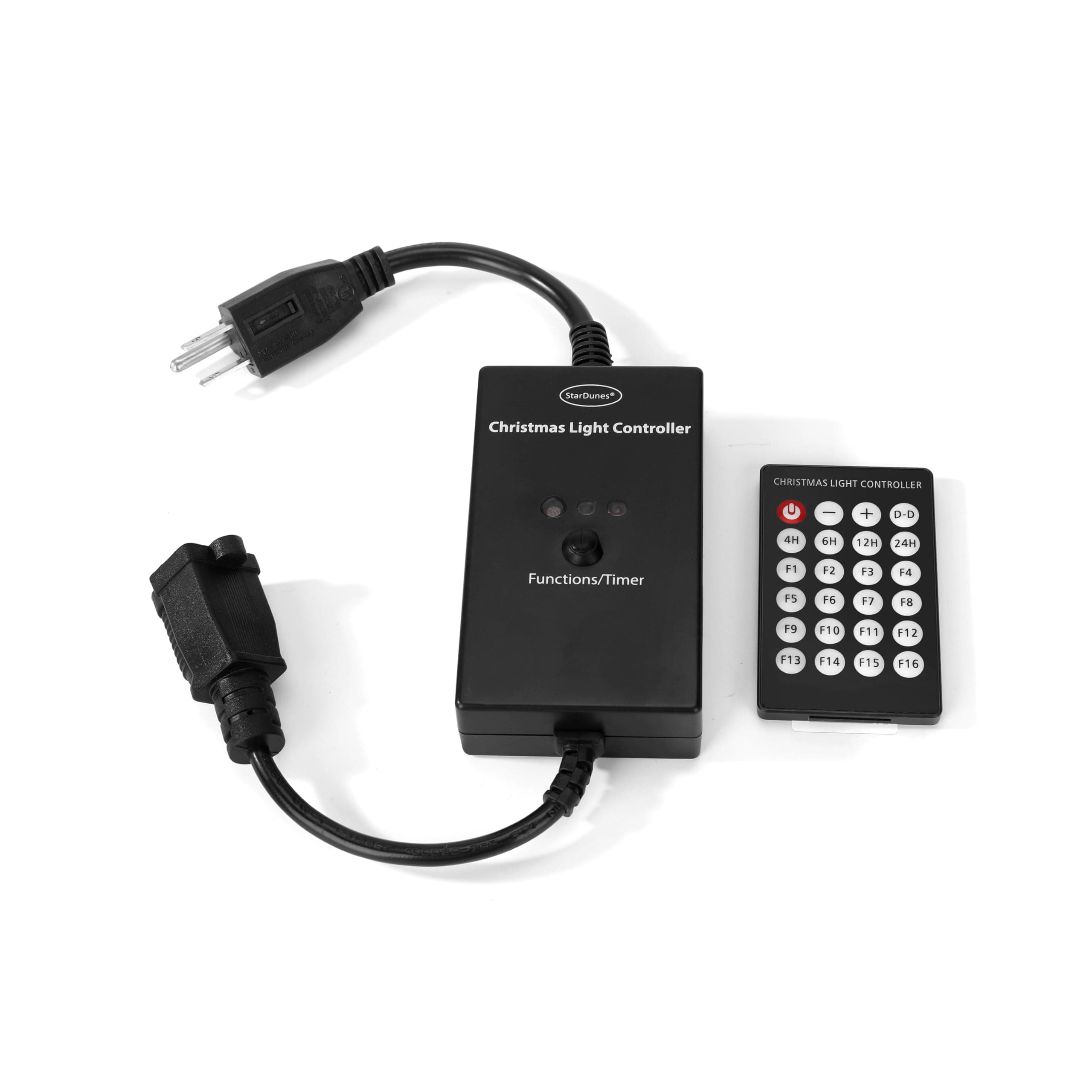 Christmas Light Controller - 16 Dazzling Flash/Fade Functions, 5 Timer Functions, Full Function Remote