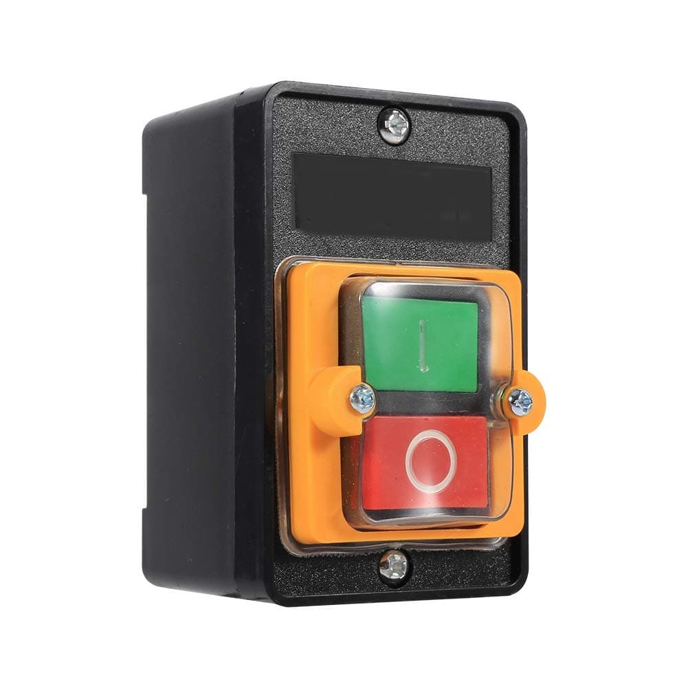 Akozon Industrial Push Button Start/Stop Machine Switch - AC 220V/380V 10A, Emergency Stop Switch, On/Off for Router Table