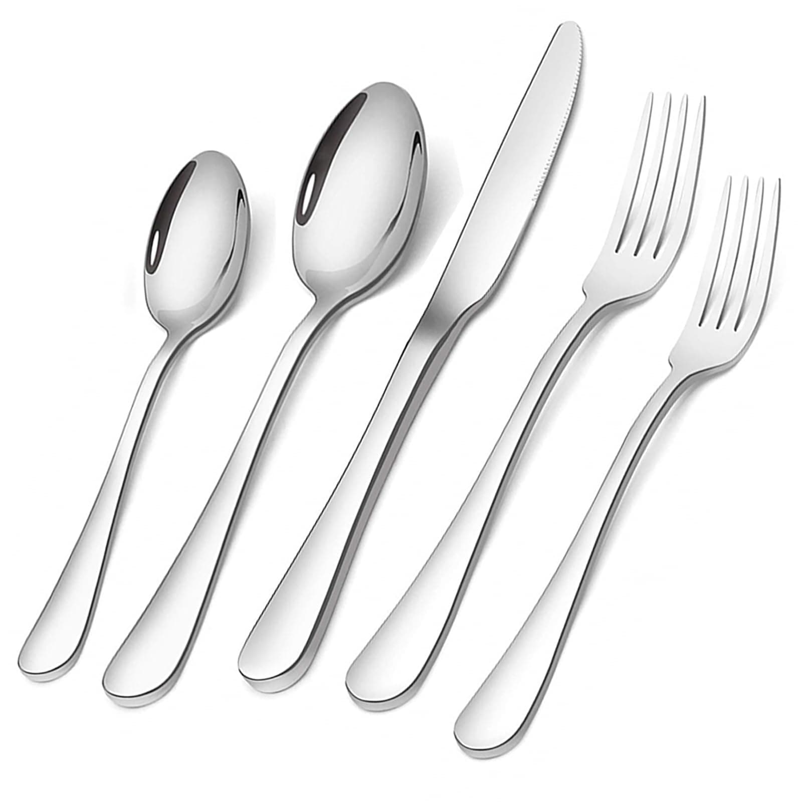 Silverware Set, Briout Flatware Set Service for 4 Stainless Steel Cutlery Set 20 Piece Include Upgraded Knife Spoon Fork Mirror Polished, Dishwasher Safe