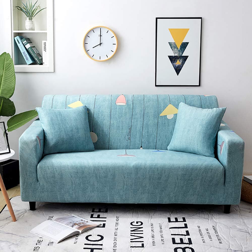 Eunzel Stretch Sofa Covers,3 Cushion Couch Sofa Slipcovers with Elastic Bottom,Slip Resistant Furniture Protector(Sofa 3 Seater,Light)