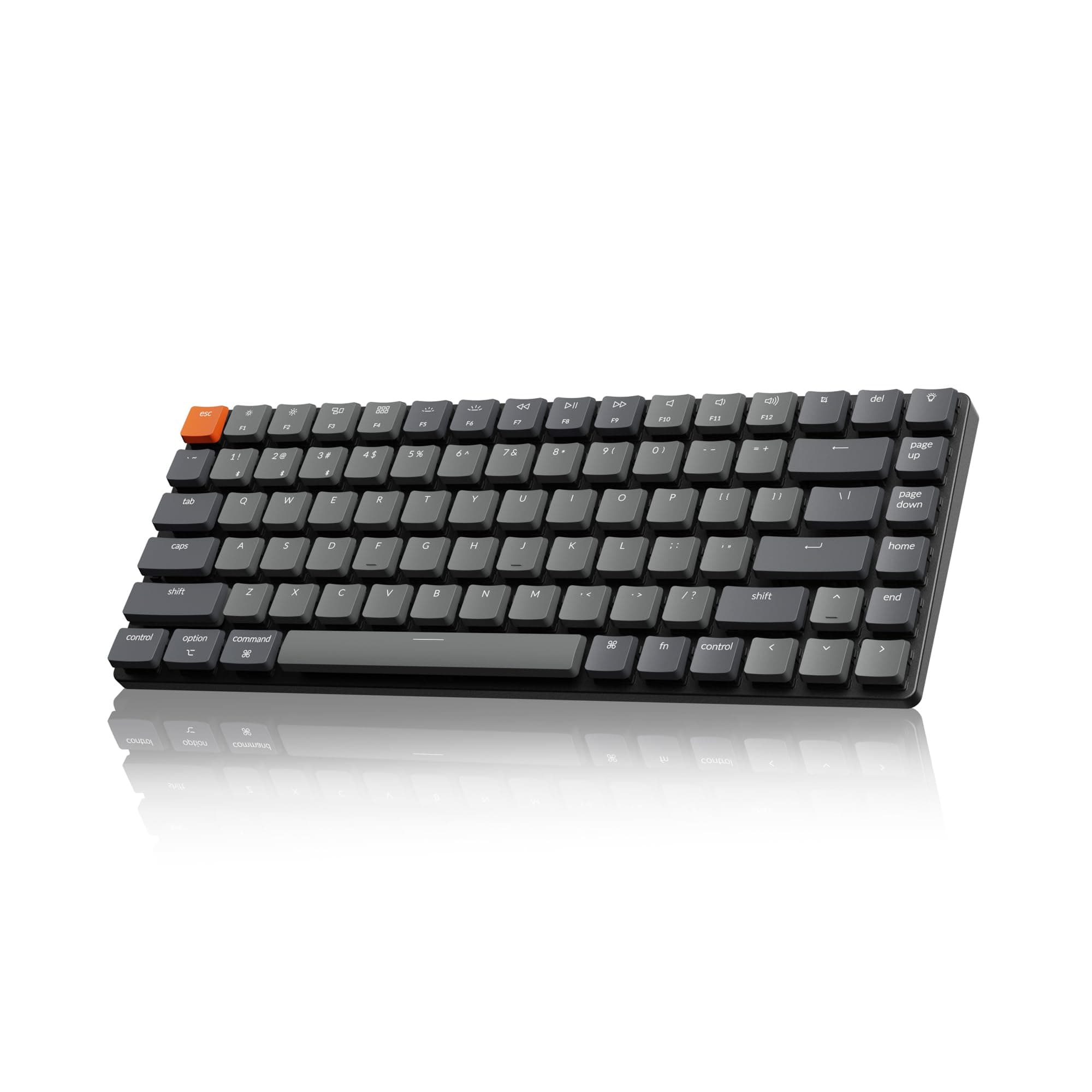 K3 Version 2, 84 Keys Ultra-Slim Wireless Bluetooth/USB Wired Mechanical Keyboard with White LED Backlit, Low-Profile Gateron Mechanical Brown Switch Compatible with Mac Windows