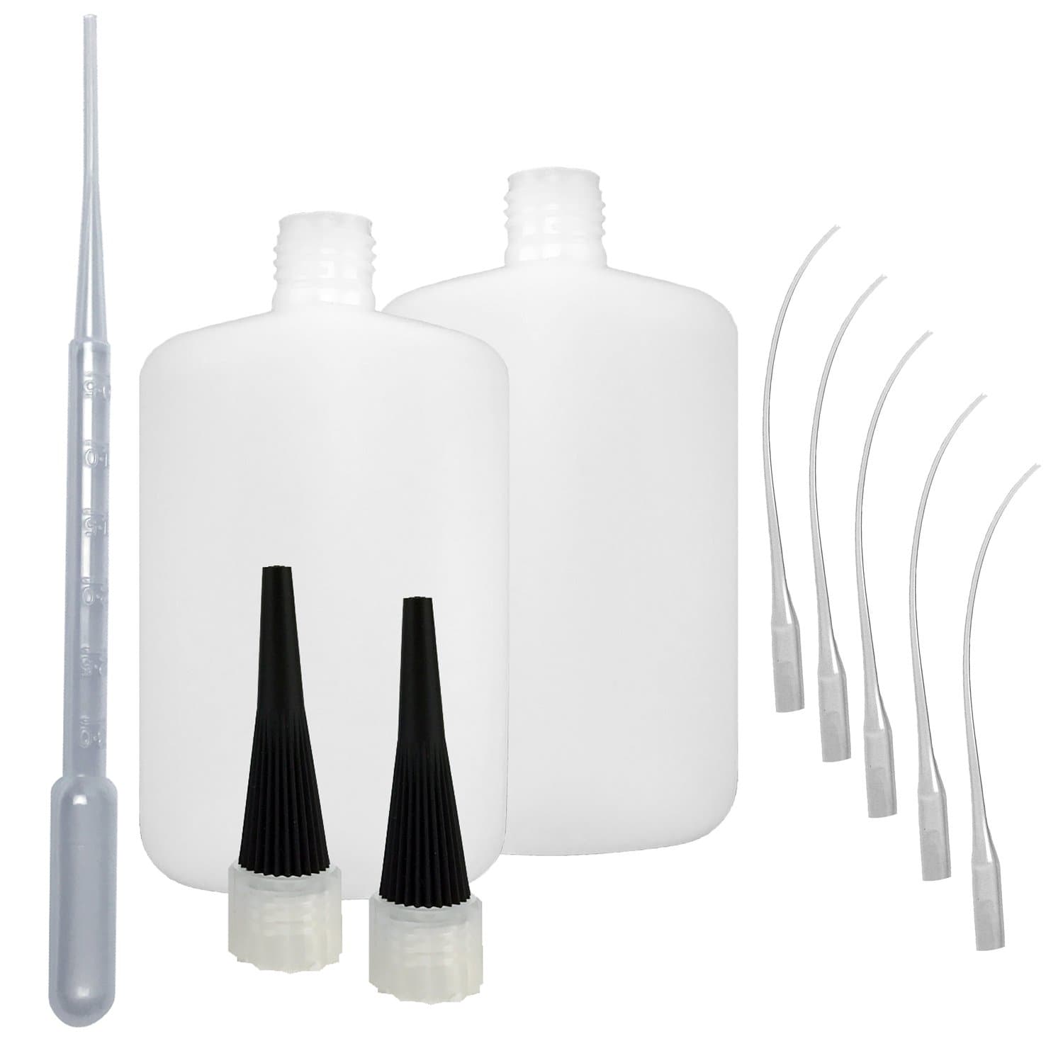 Hero Glue Empty Applicator Bottles, Nozzles, Caps, Precision CA Tips and Graduated Pipette for Crafts, Art, Glue, Multi Purpose (2x)