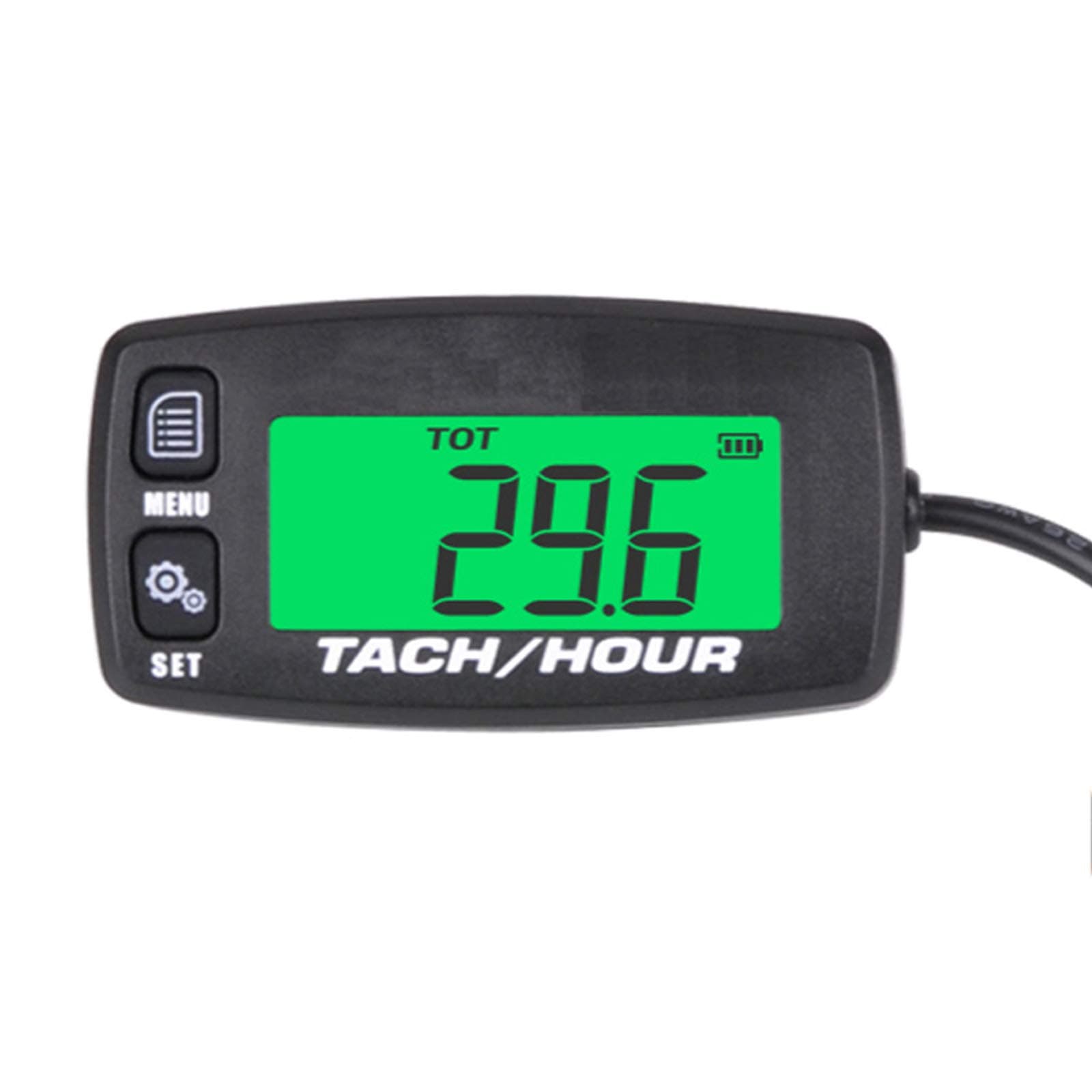 Engine Hour Meter Boat Inductive Tachometer Gauge Backlit Digital Resettable Tacho hour meters for Motorcycle Marine Glider ATV Snow Blower Lawn Mower jet ski pit bike