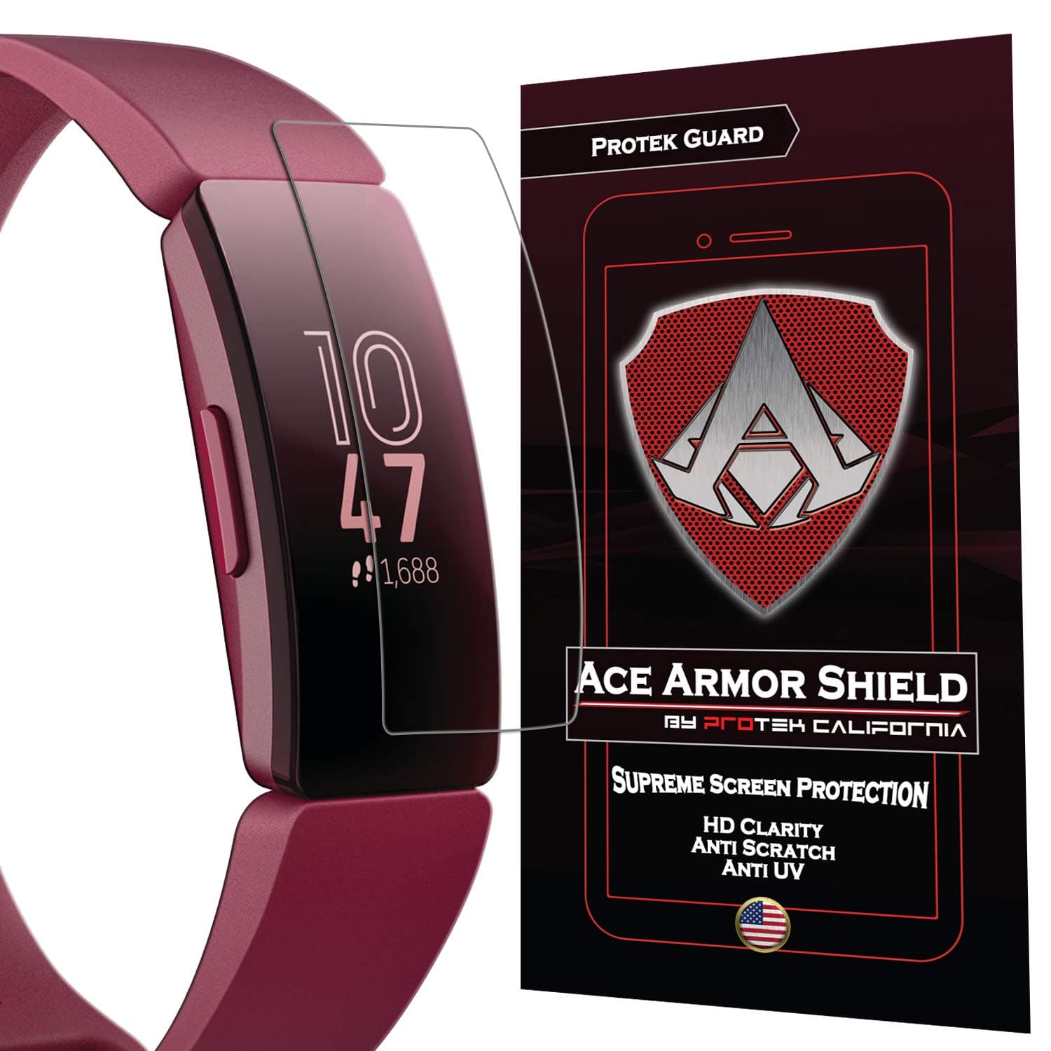 Ace Armor Shield (8 Pack) Premium HD scratch resistant Screen Protector compatible with Fitbit Inspire 2 / Fitbit Inspire HR