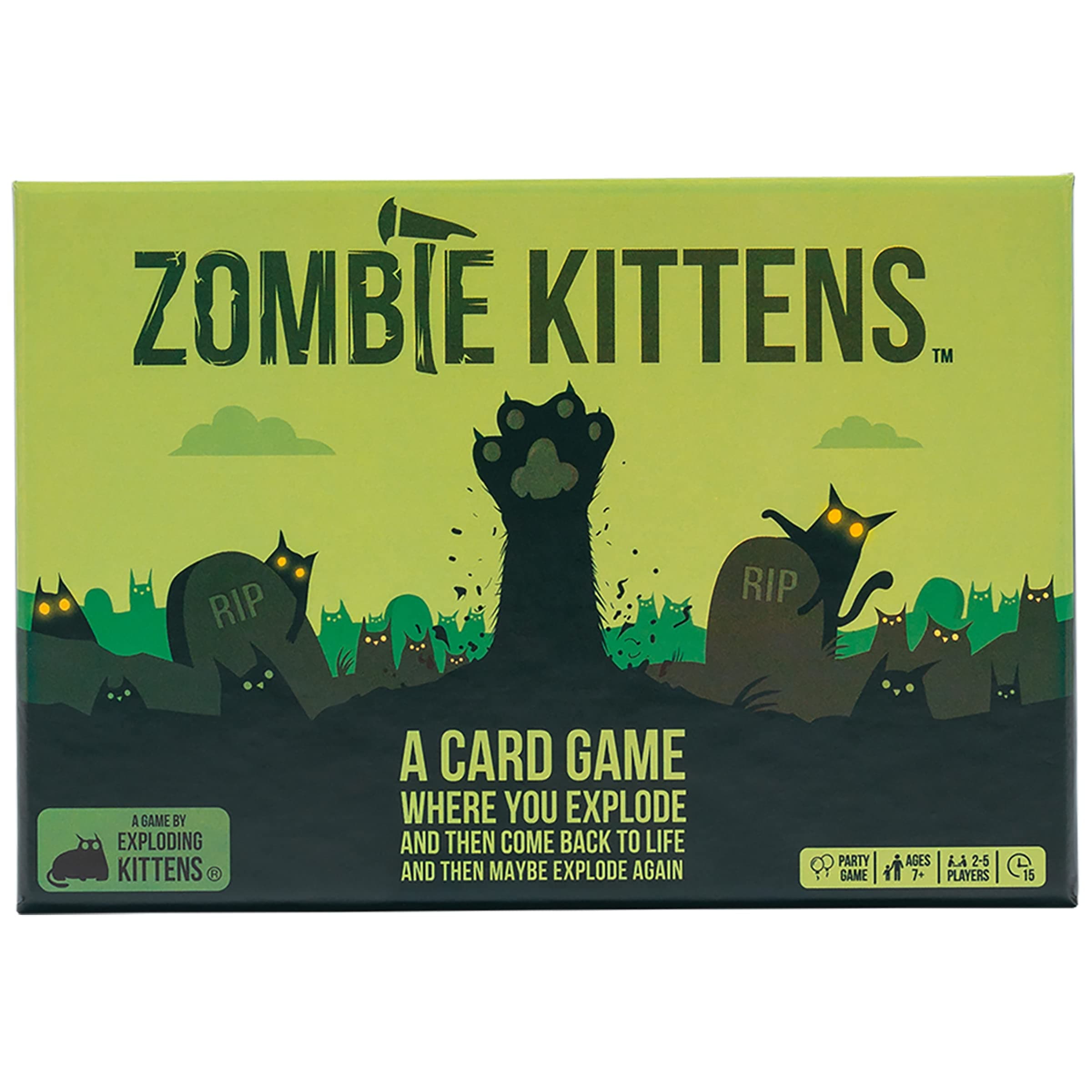 Zombie Kittens 2-5 Players - Ages 7+ - 15 Minutes to Play - High Stakes Zombie Card Game - Party Game, Family Game Night, Kid and Adult Card Game