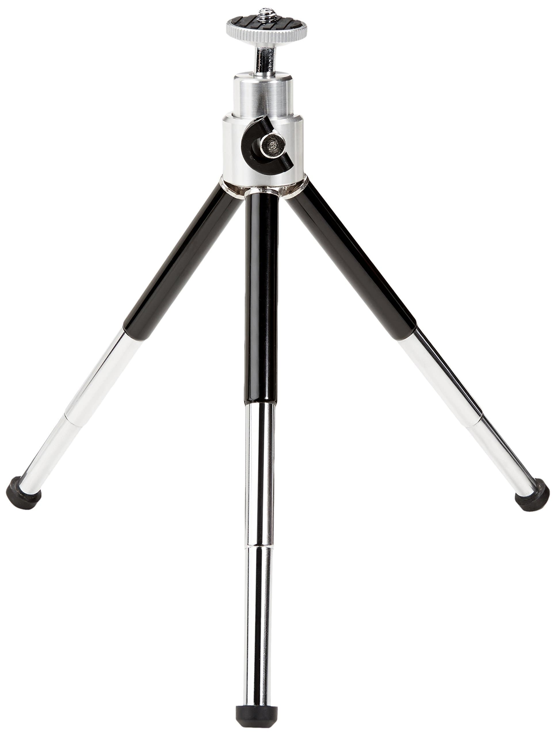 Lightweight Mini Tripod 19cm/7.5inch, Extendable, Compatible with Small Devices (phone holder & remote not included), Black