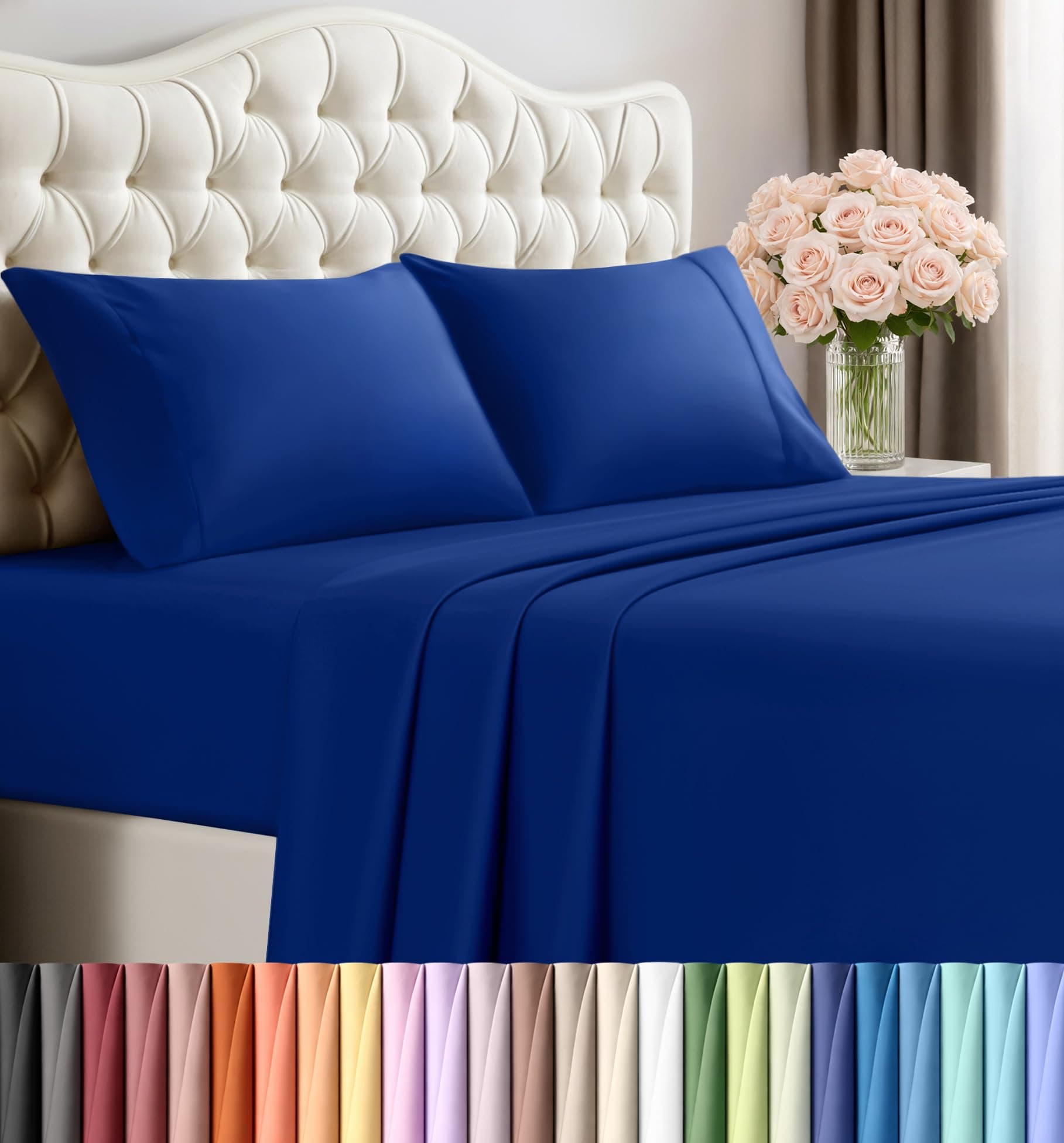 Utopia Bedding Full Bed Sheets Set - 4 Piece Bedding - Brushed Microfiber - Shrinkage and Fade Resistant - Easy Care (Full, Royal Blue)