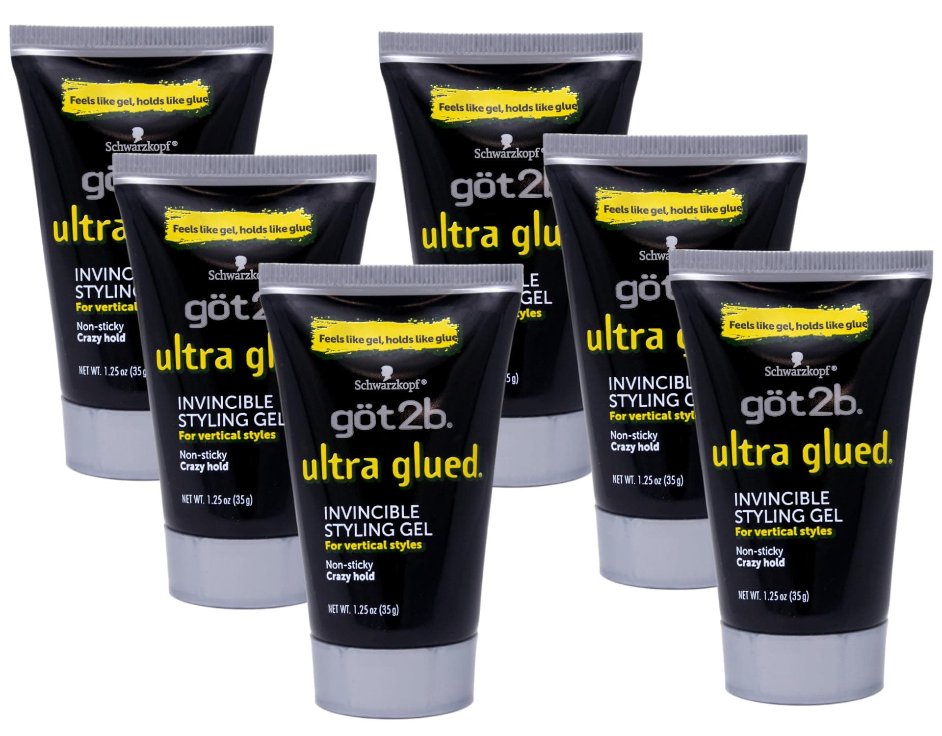 Ultra Glued, Invincible Styling Gel, 1.25 Oz., Pack of 6