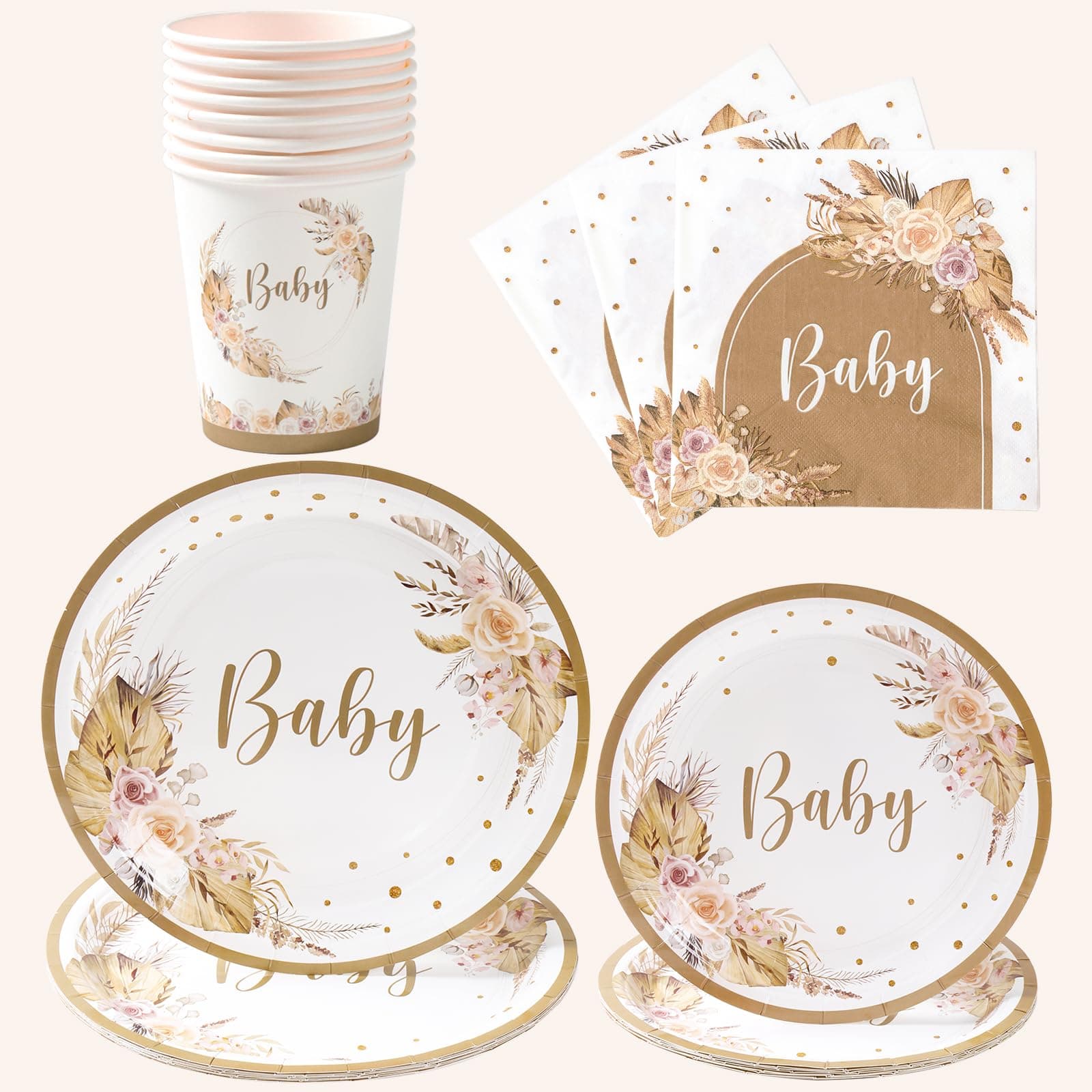 Boho baby shower set