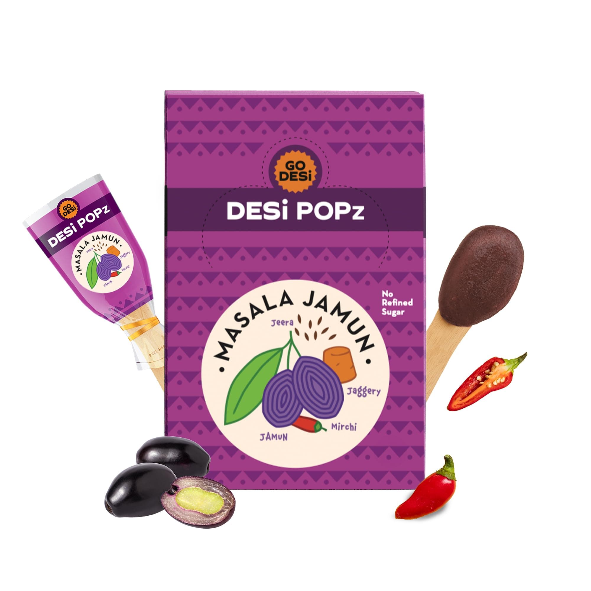 GO DESi Fruit Snacks | 40 Pieces | Masala Jamun | Java Plum | Lollipop | Candy | Desi Pops | Healthy Snacks | Indian Blackberry