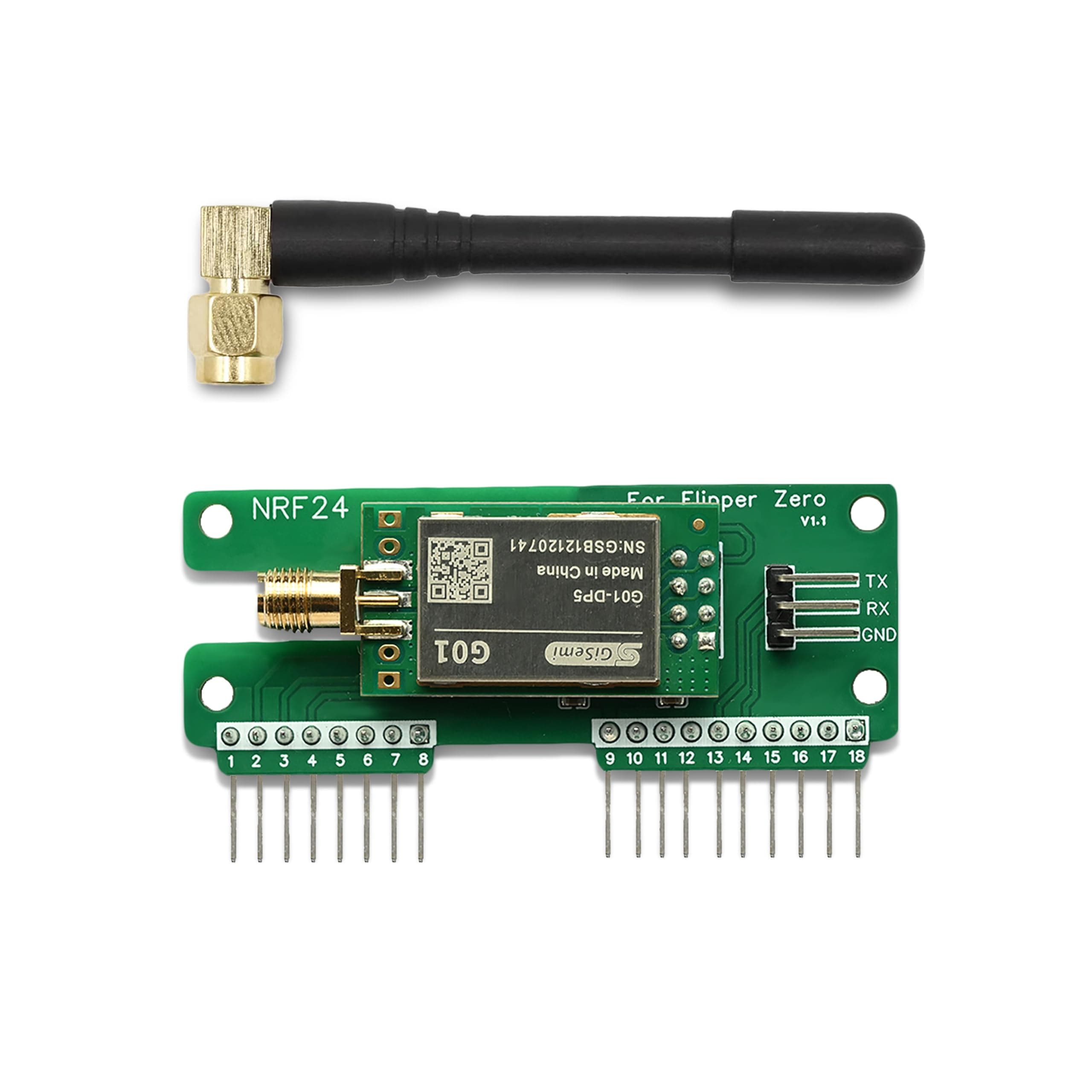 NRF24 Module for Flipper Zero - 2.4GHz Transceiver Board Based on Si24R1 for IoT Education and Prototyping