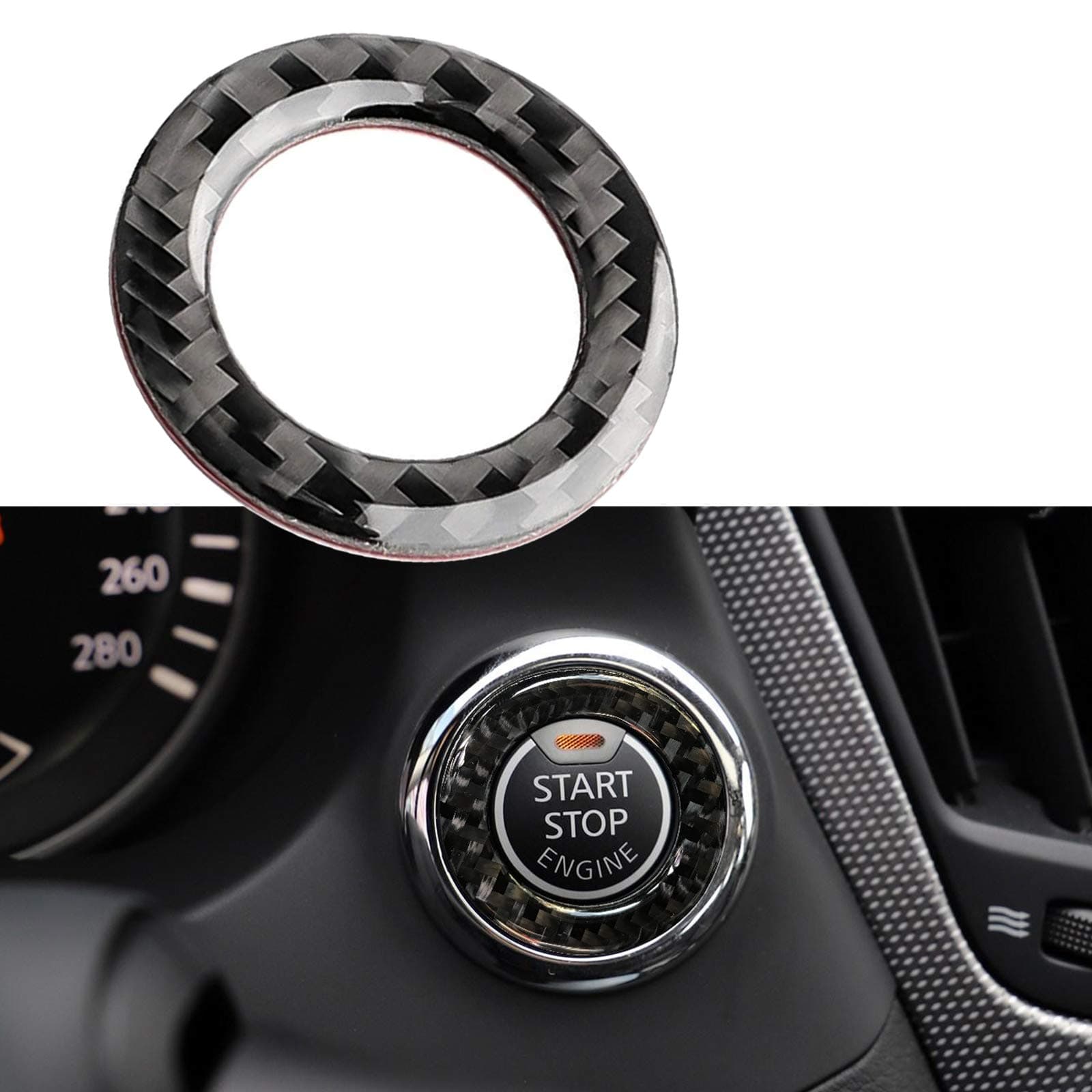 Q50 carbon fiber Engine Start Stop Push Button ring cover Compatible with infiniti q50 q60 from 2014-2020