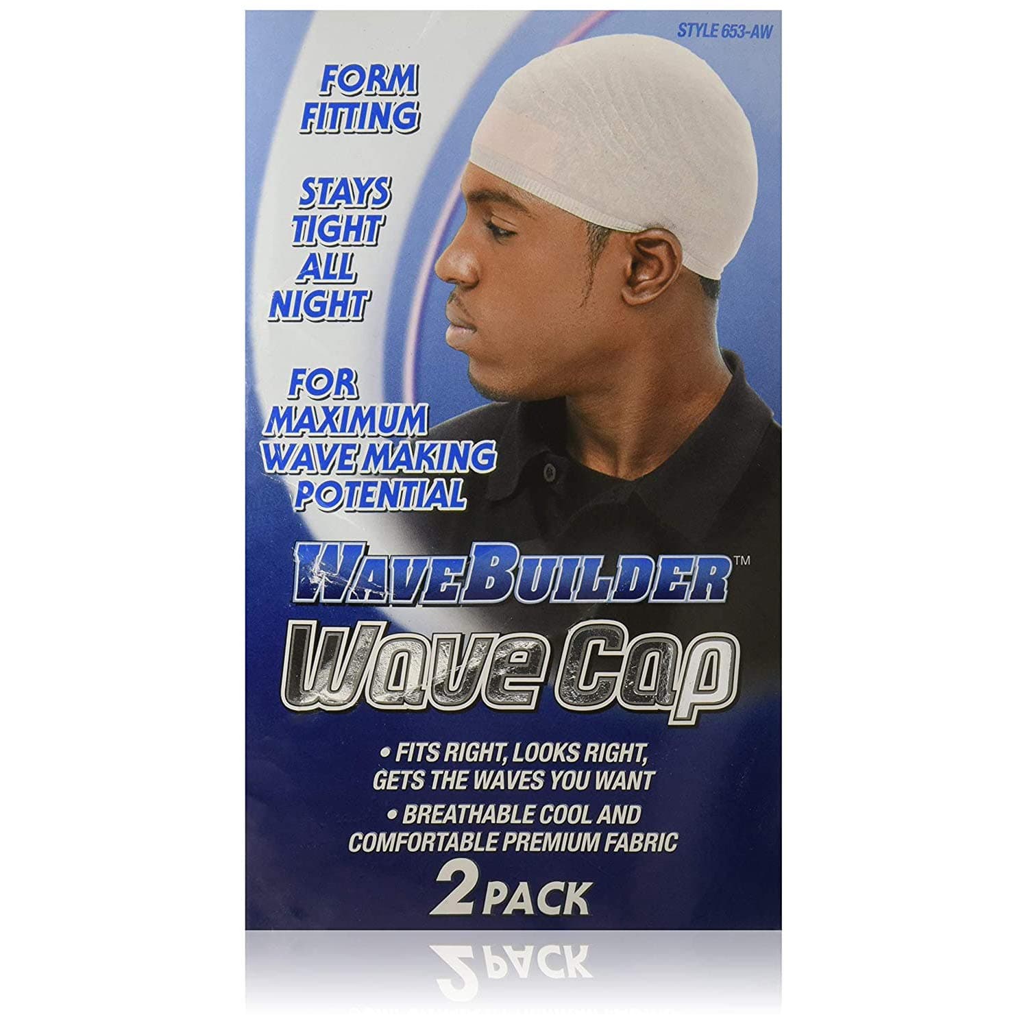 WAVE BUILDER Wave Cap WHITE 2-Pack (Model: 653-AW)
