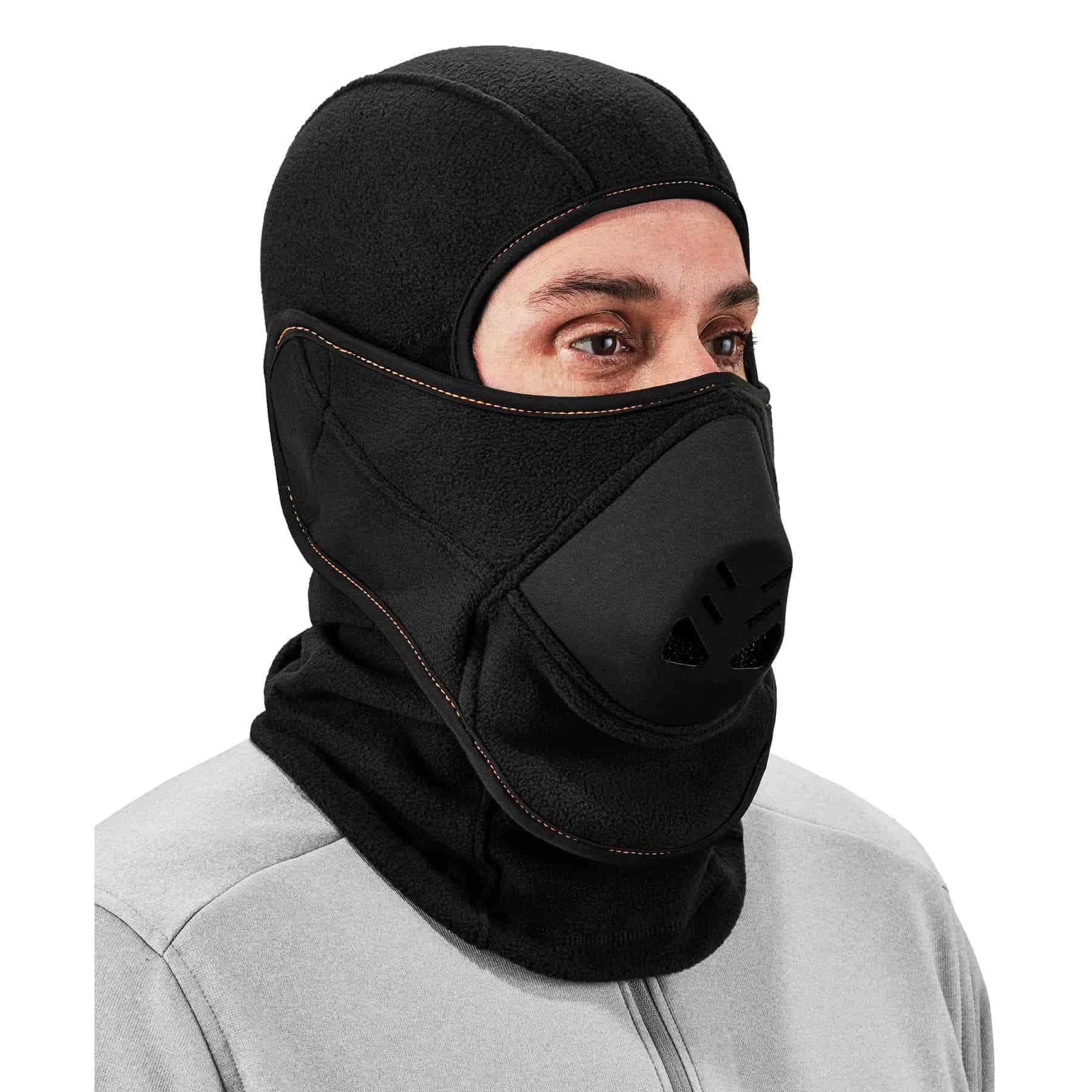 Ergodyne N-Ferno 6970 Balaclava with Detachable Heat Exchanger Face Mask, Winter Ski Mask, Black
