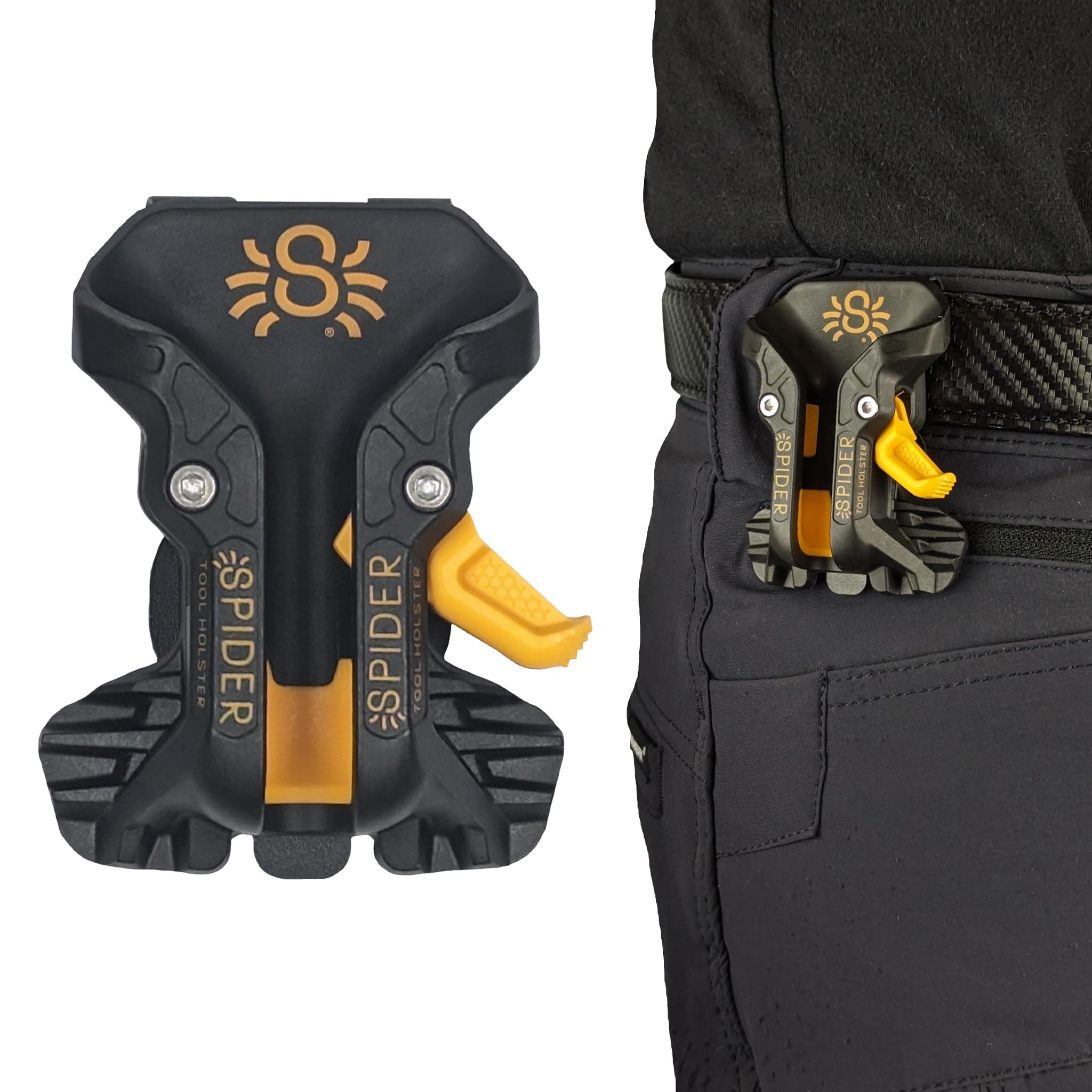 Spider Pro Tool Holster Only - Upgraded, Self Locking, Quick Draw Universal Tool Holder with Ambidextrous Thumb Lock - Clips onto Any Belt