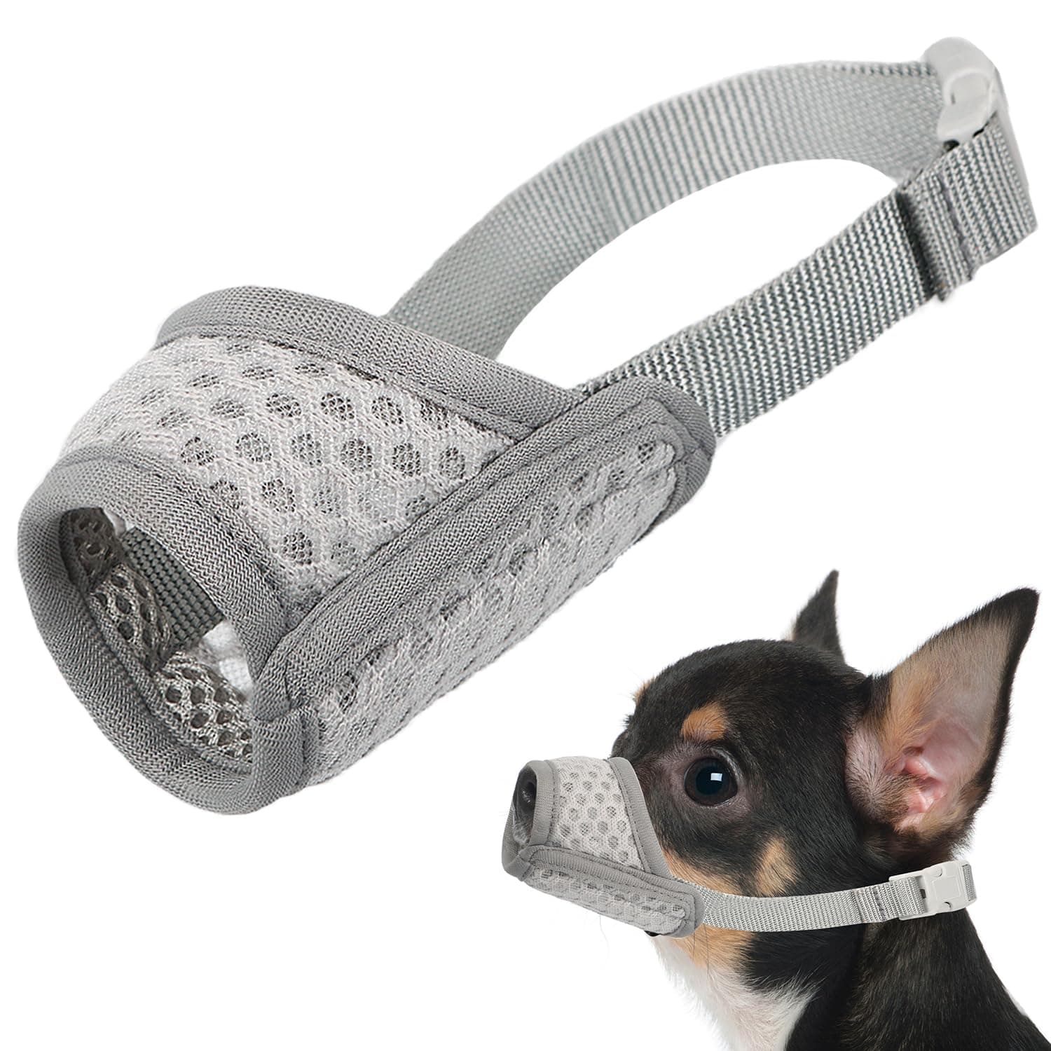 Mayerzon Dog Muzzle, Puppy Soft Mesh Muzzle for Small Medium Large Dogs Chihuahua Poodles Beagle Dachshund Corgis Labrador for Biting Chewing Grooming That Allows Panting Drinking