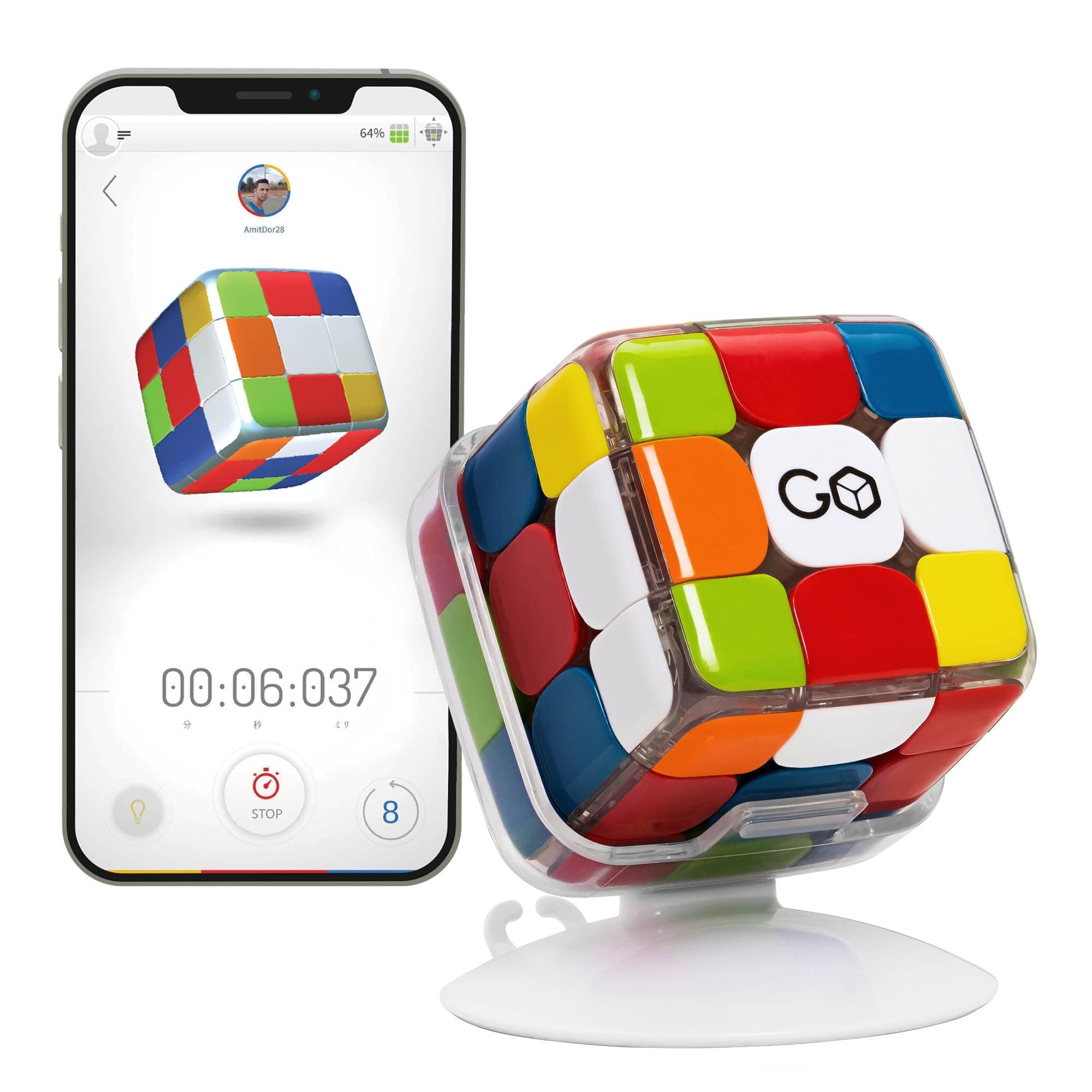 GoCube Edge Full Pack - Connected Electronic Bluetooth Cube. Smart 3x3 Magnetic Stickerless Speed Cube Movements Tracker for Kids, Teens & Adults. Brain Teaser STEM 3D Puzzle Toy Game. Free App