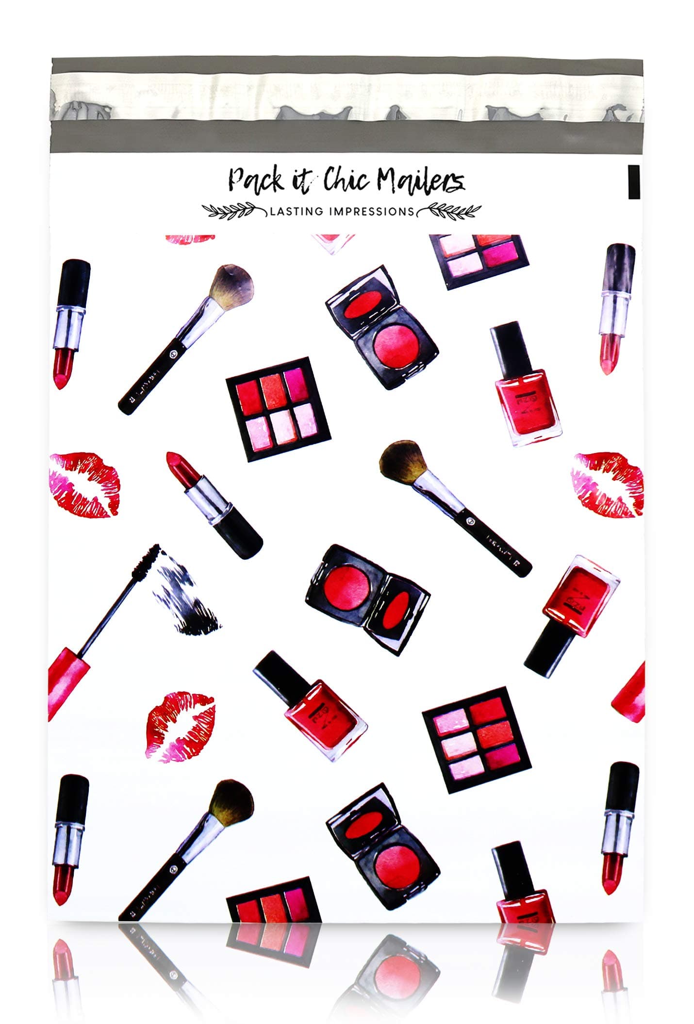 Pack It Chic - 10” X 13” (100 Pack) Make Up Cosmetics Poly Mailer Envelope Plastic Custom Mailing & Shipping Bags - Self Seal