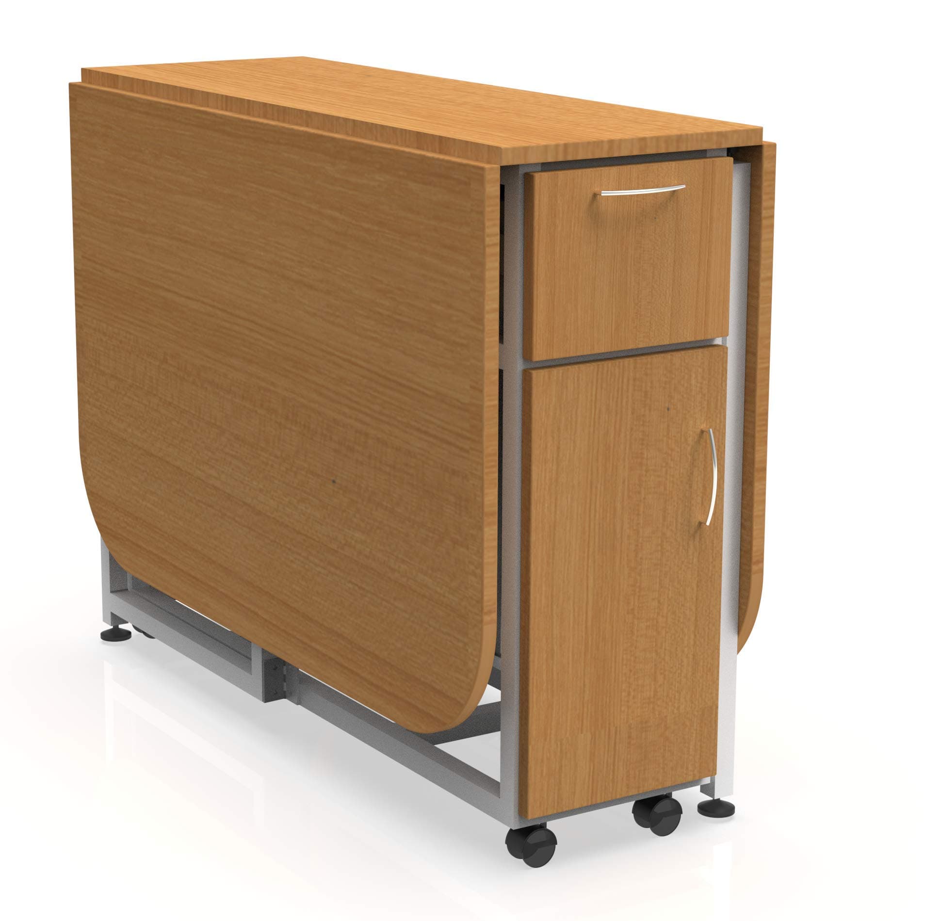 InnoFur Forito Double Dining Table (Teak) / Unique Design Dining Table/Folding Dining Table