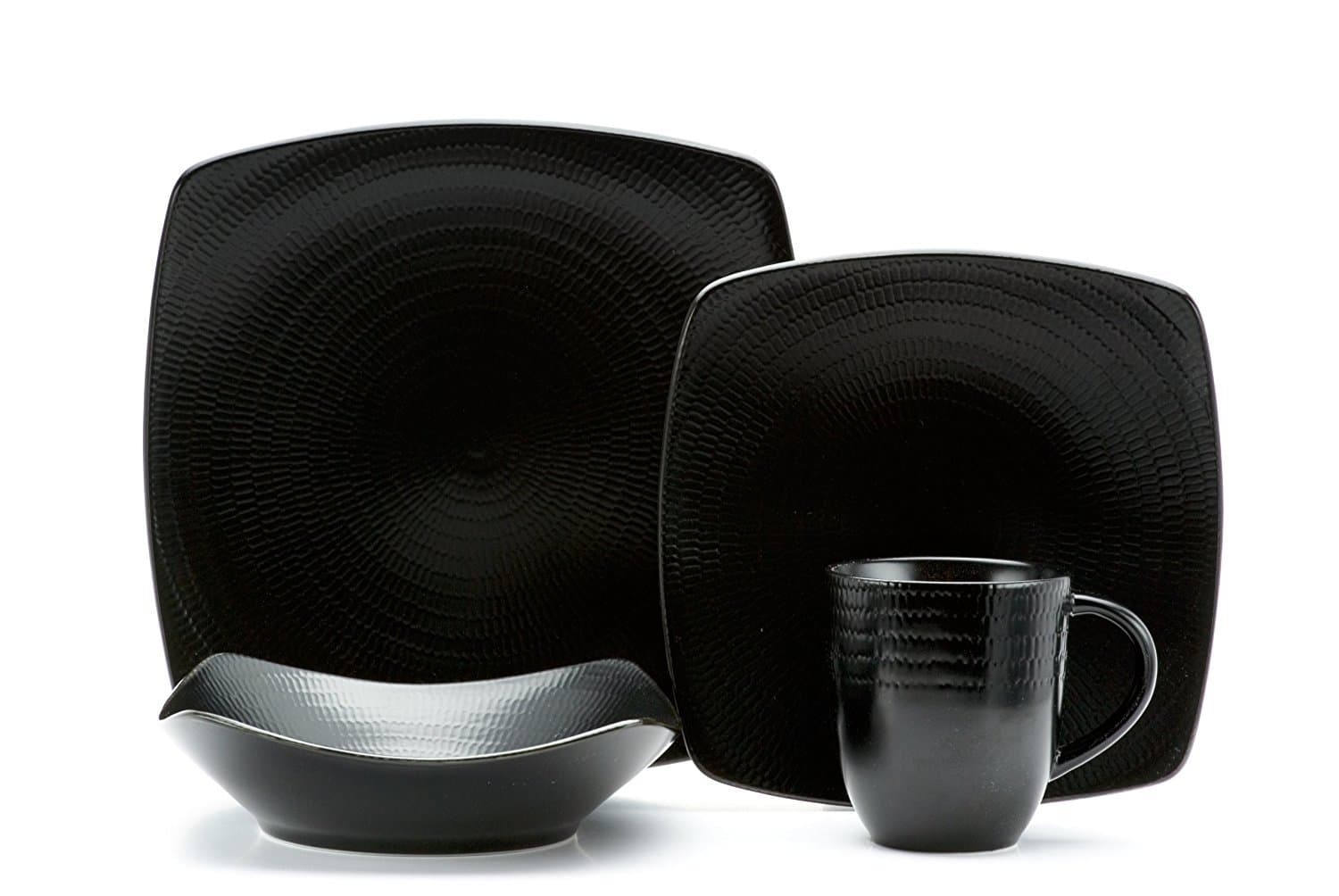 Black Rice 16-Piece Dinnerware Set