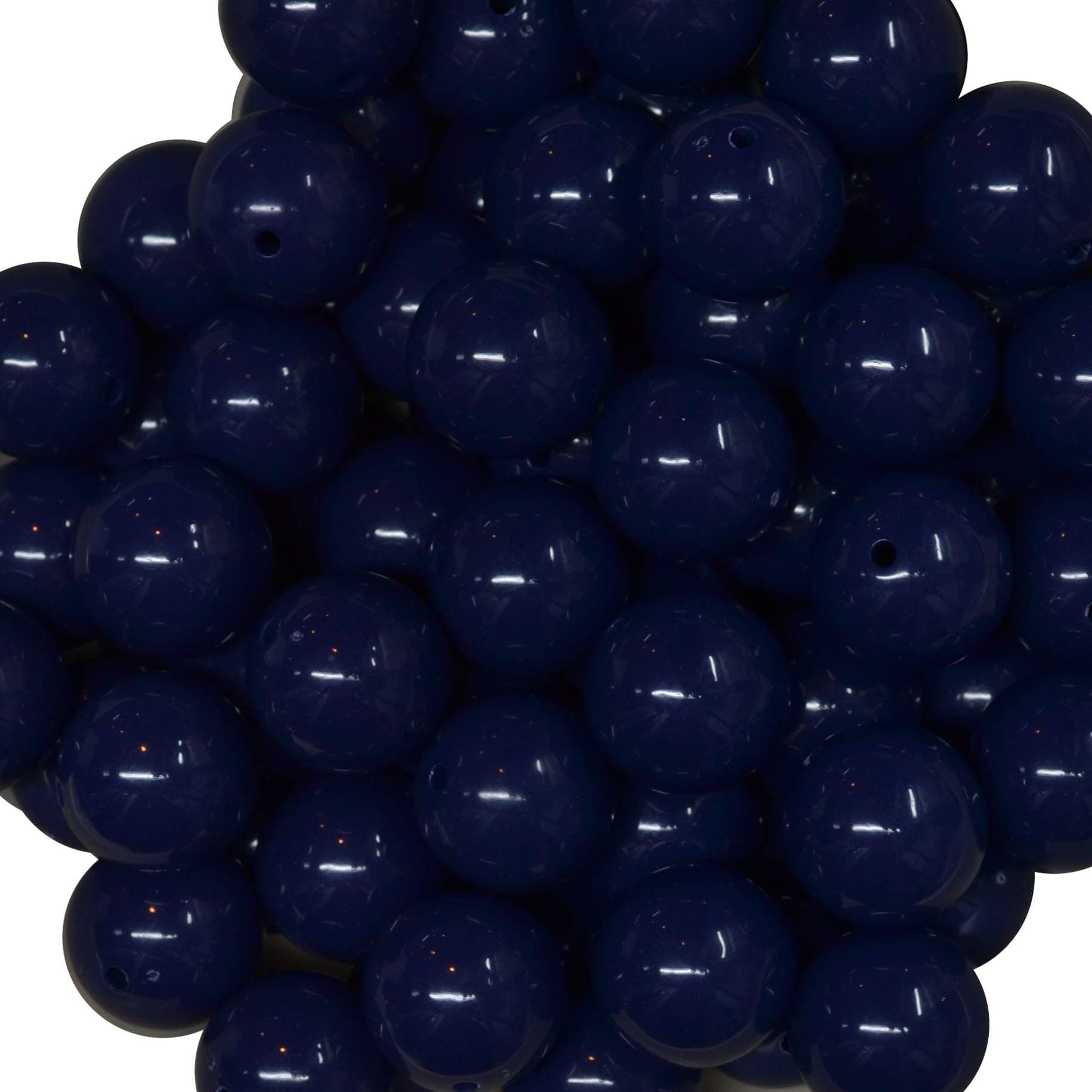 20mm Bulk Package 50 Navy Blue Solid Acrylic Chunky Bubblegum Beads Loose