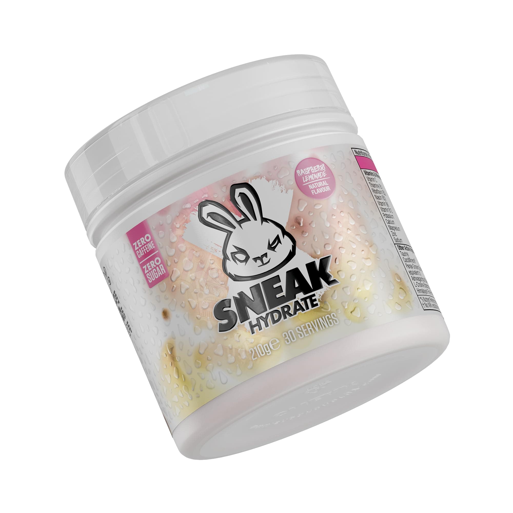 Hydrate | Raspberry Lemonade | Coconut Water with Electrolytes, Zero Caffeine, Zero Sugar, Natural Flavours & Colours, Ashwagandha KSM-66 | 30 Servings