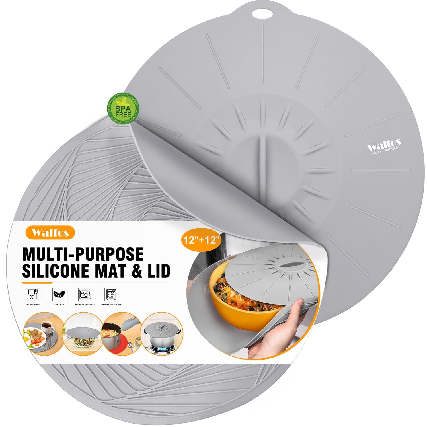 12" Microwave Mat + Lid