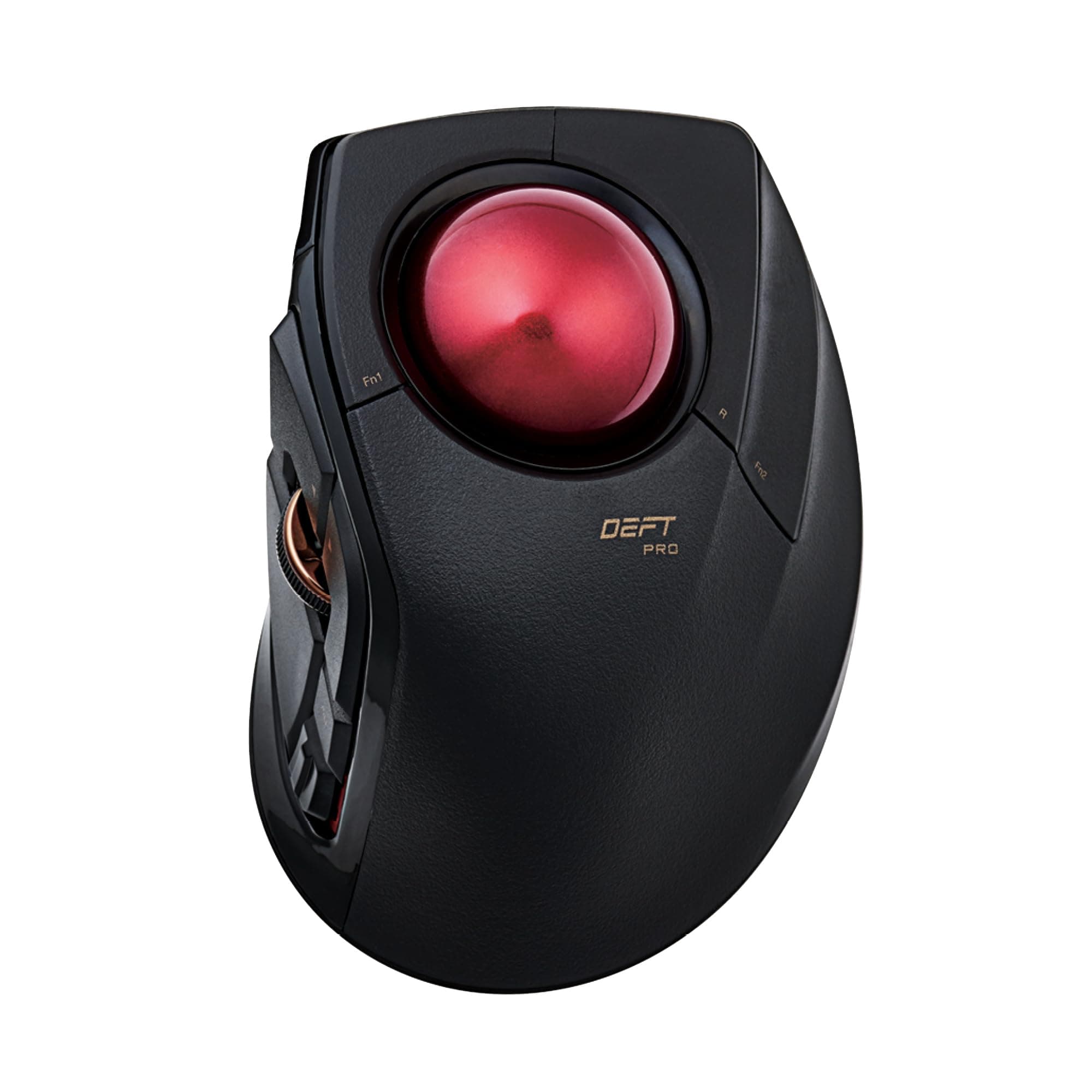 – DEFT PRO Trackball Mouse, Wired, Wireless, Bluetooth 3 Types Connection, Ergonomic Design, 8-Button Function, Red Ball, Windows11, MacOS (M-DPT1MRXBK)