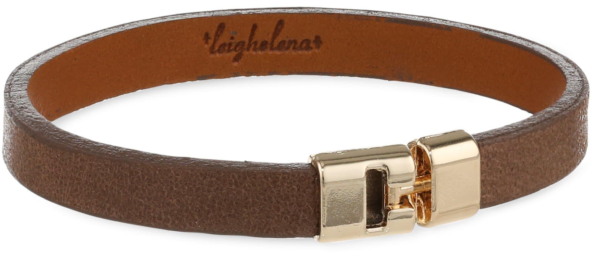 T-Bar Medium Brown Single Bracelet, 7"