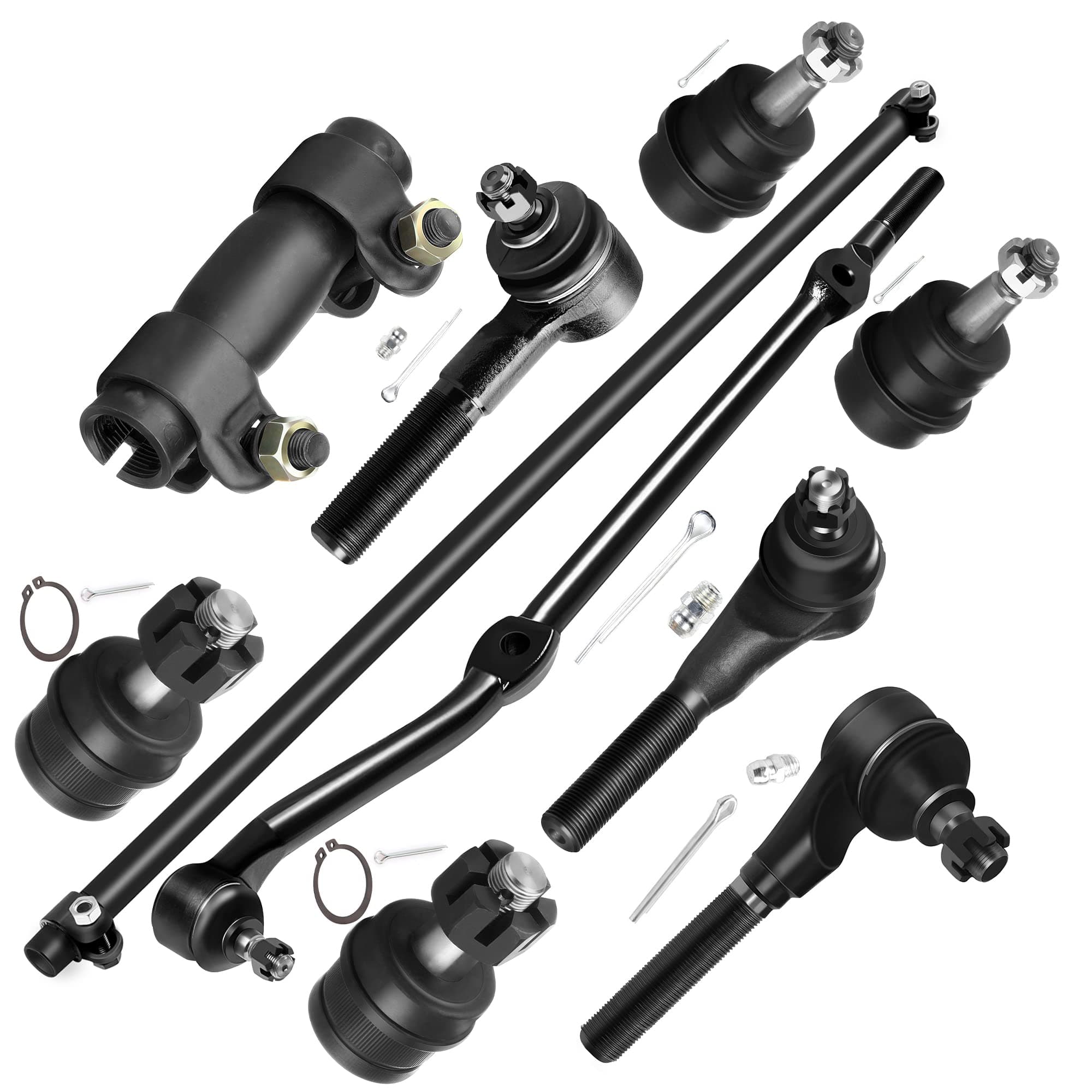 SCITOO 10pcs Front Suspension Kit Lower Upper Ball Joint Inner Outer Tie Rod Ends Adjusting Sleeve Fit 1991-2001 For Jeep for Cherokee 1991-1992 Comanche