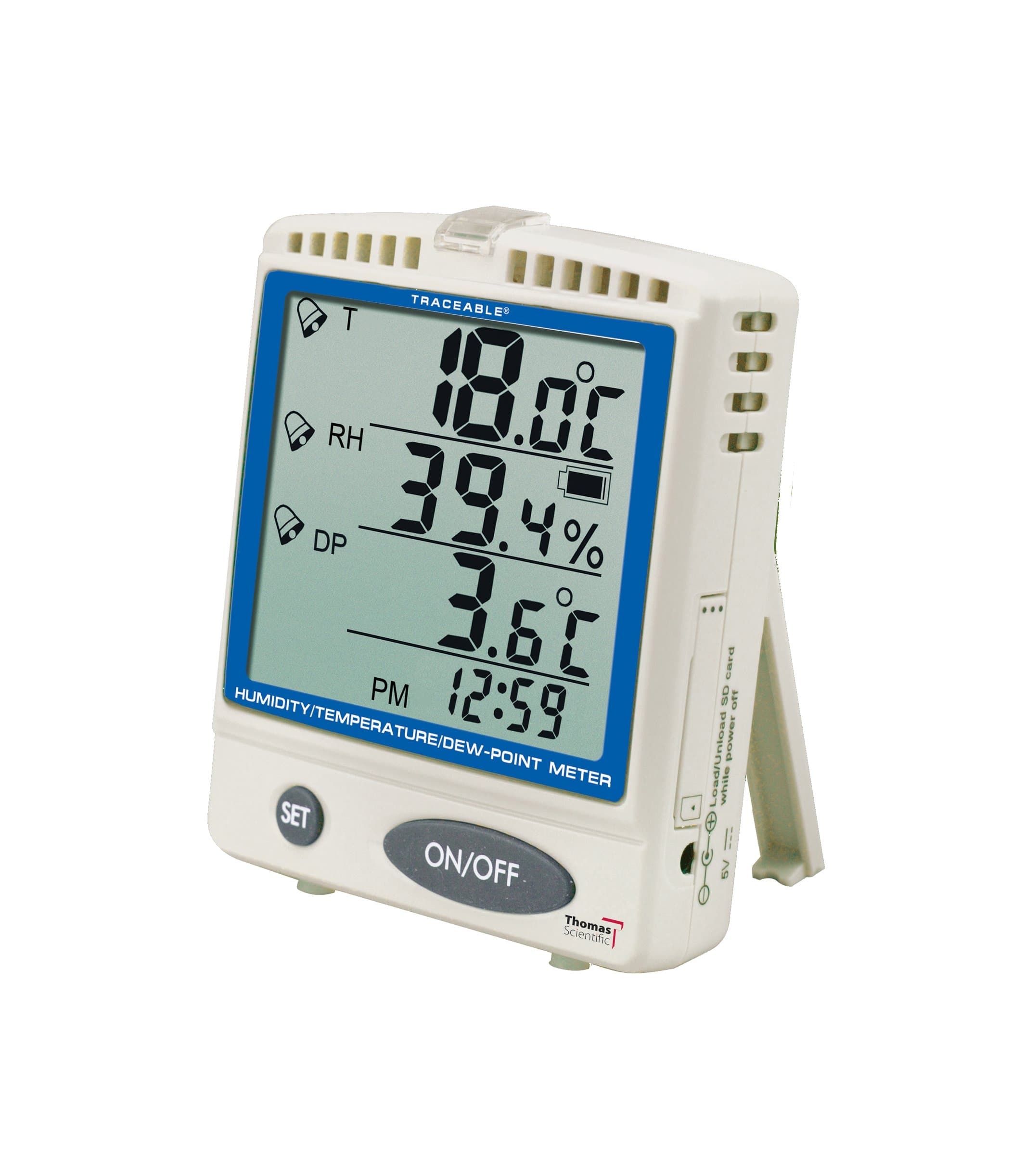 Control Traceable 6404 Memory-Card Humidity/Temperature/Dew Point, 0°C to 50.0°C (32°F to 122.0°F) Range