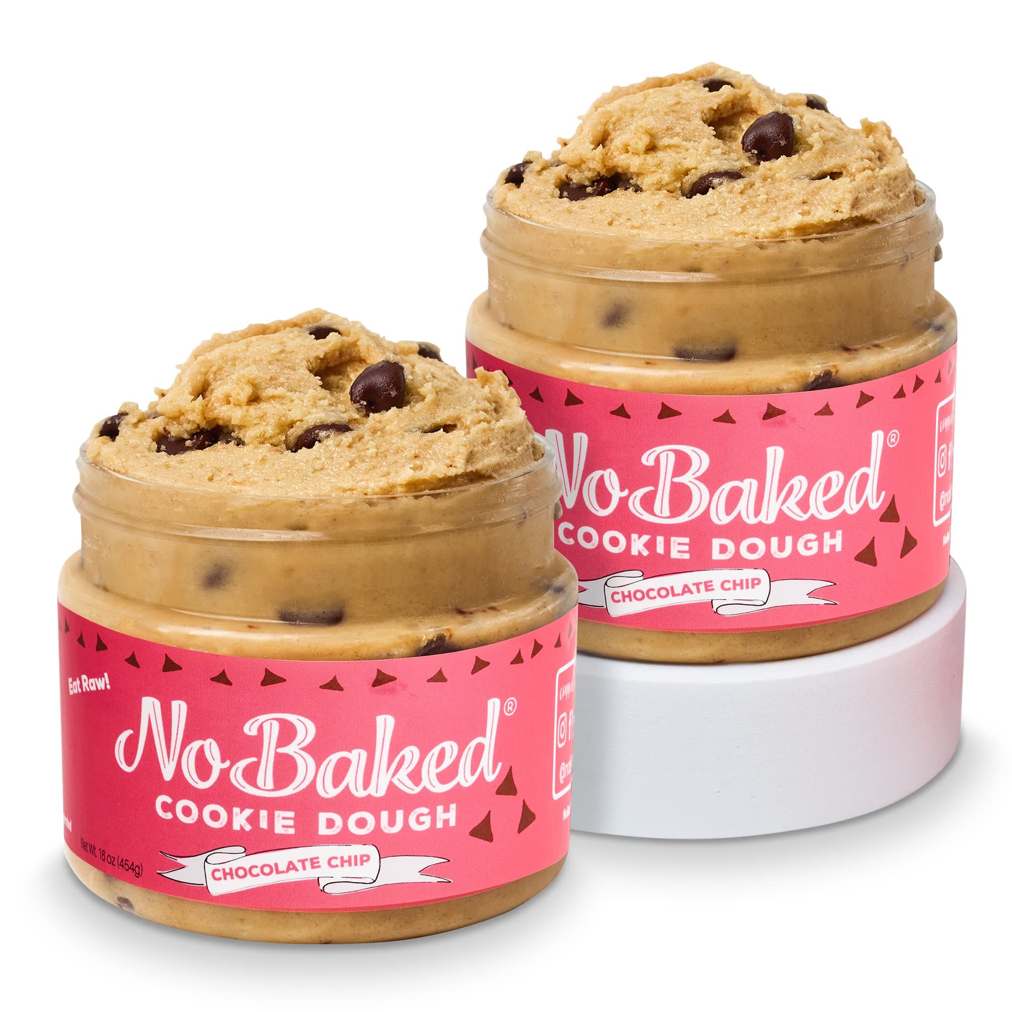 Cookie Dough – Edible Chocolate Chip Cookie Dough Meant to be Eaten Raw with a Soft & Smooth Consistency and No Bitterness that’s Great as a Delicious Sweet Snack or Dessert - 16 oz (2 Pack)
