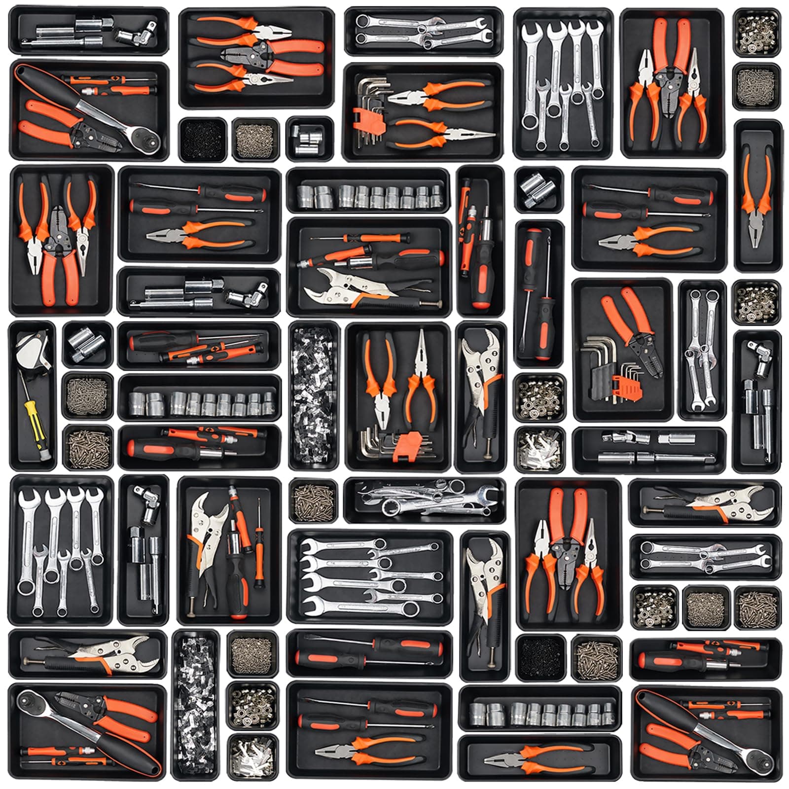 45PCS Tool Trays, Black