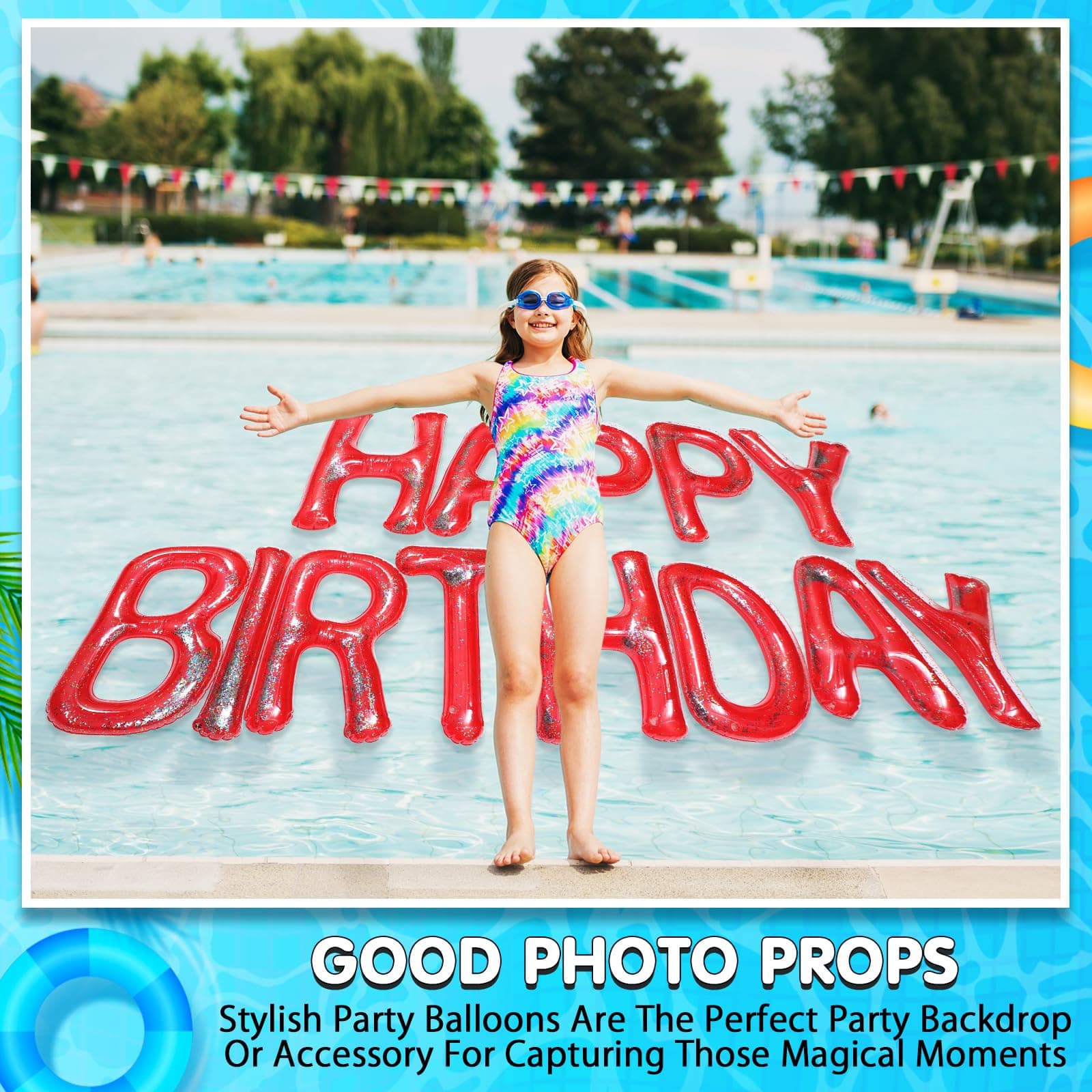 Red Happy Birthday Pool Float