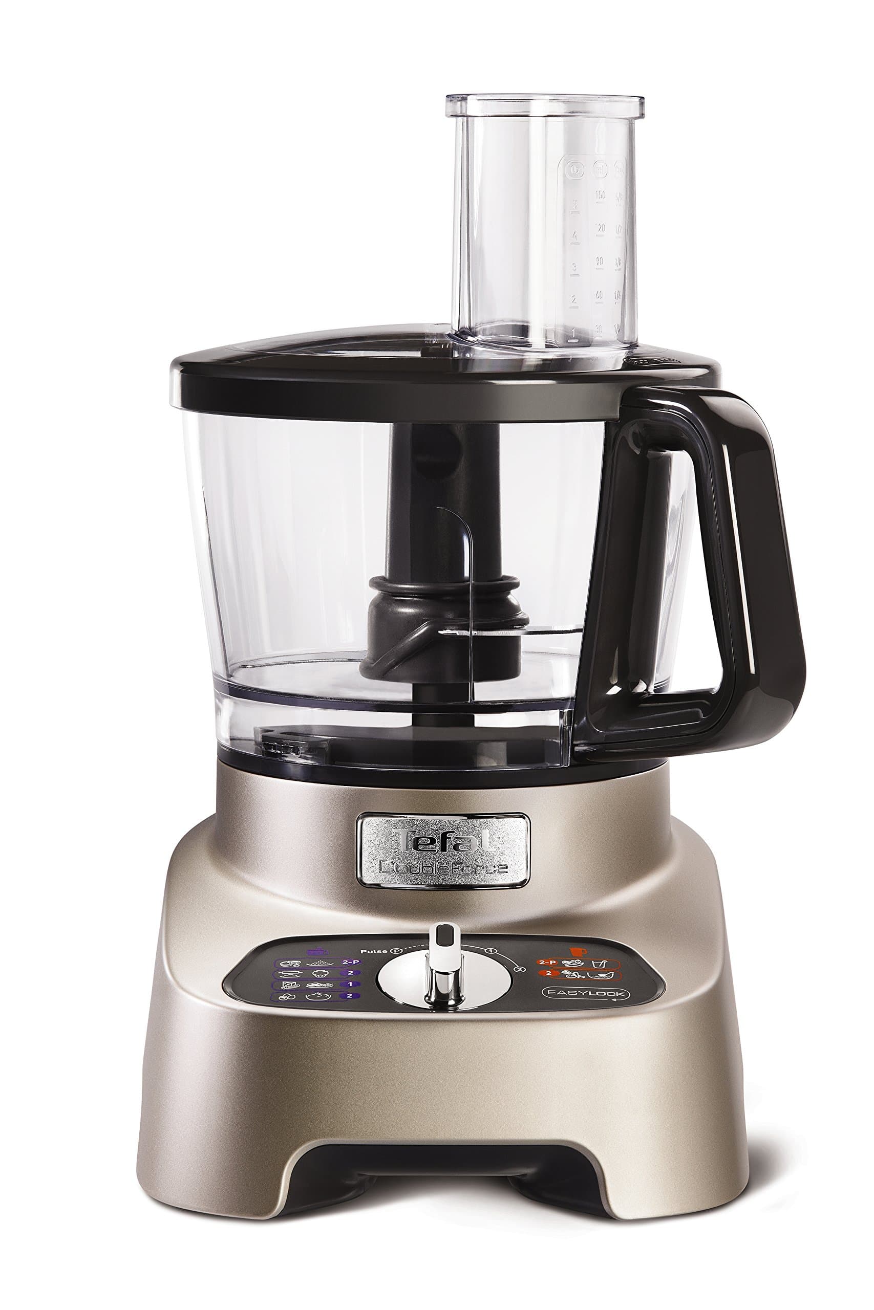 Tefal Double Force Pro Food Processor Premium Silver with Chrome Accents