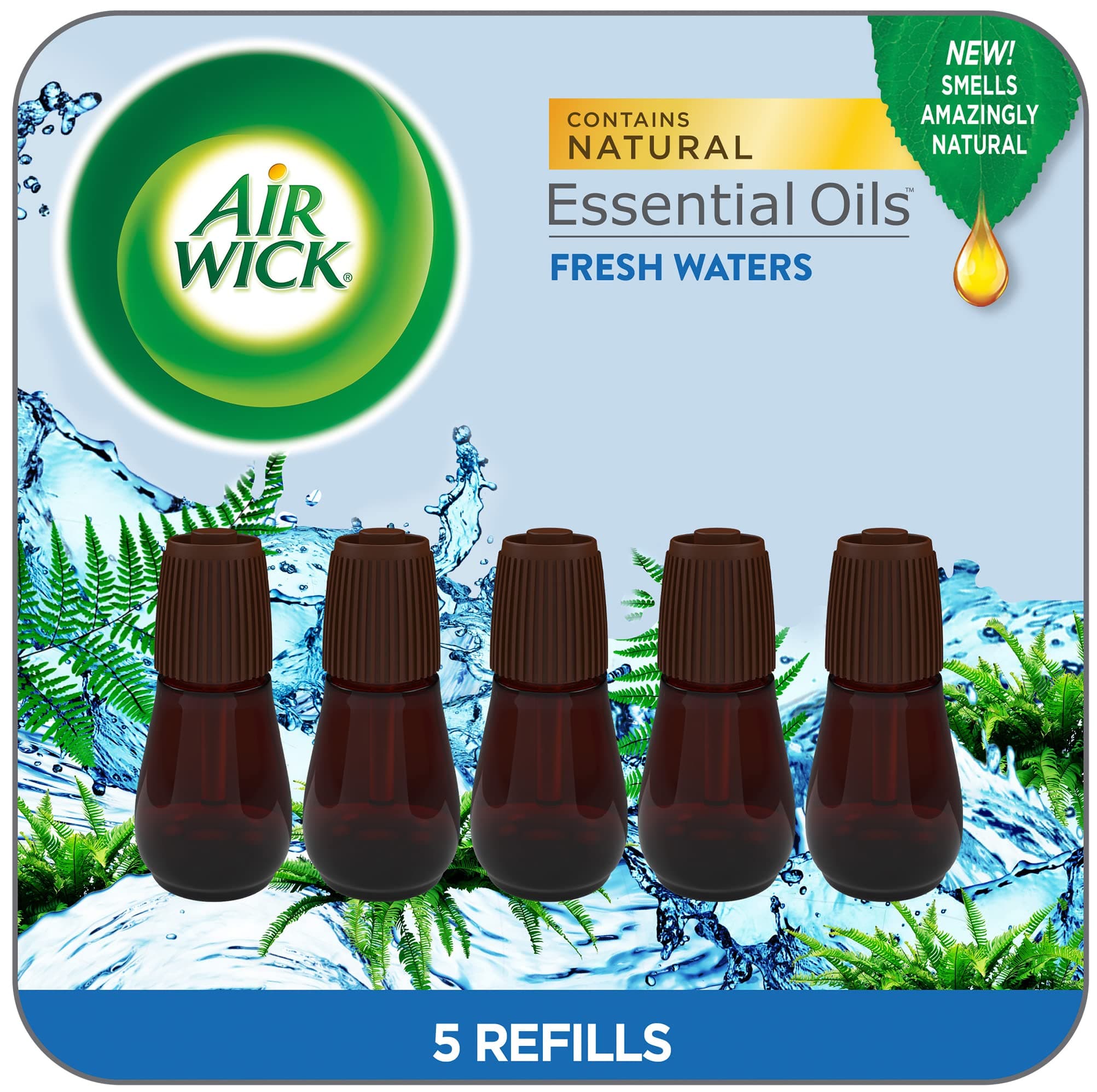 Essential Mist Refill, 5 ct, Fresh Waters, Essential Oils Diffuser, Air Freshener