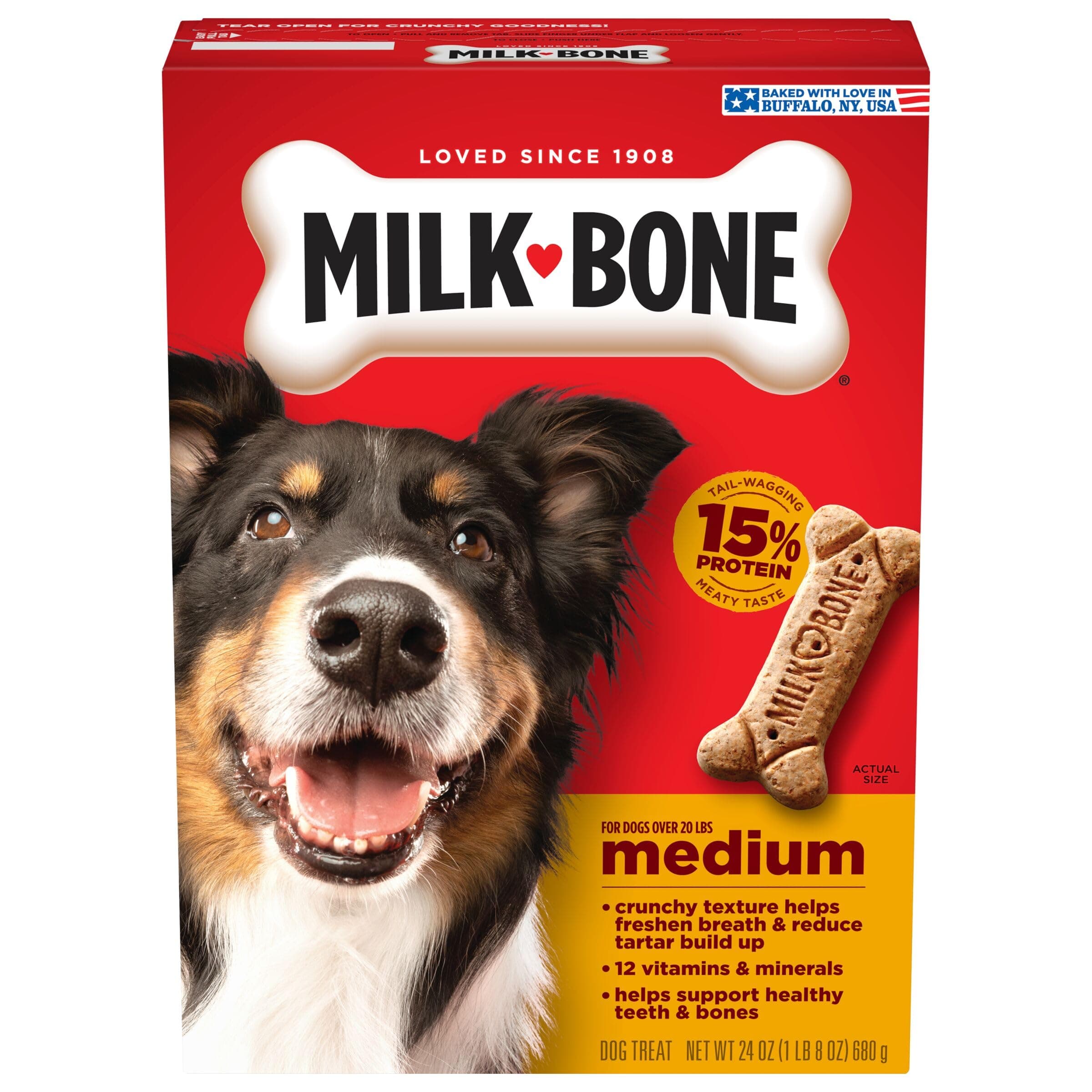 Milk-Bone Original Dog Treats Biscuits for Medium Dogs, 24 Ounces (Packaging May Vary)
