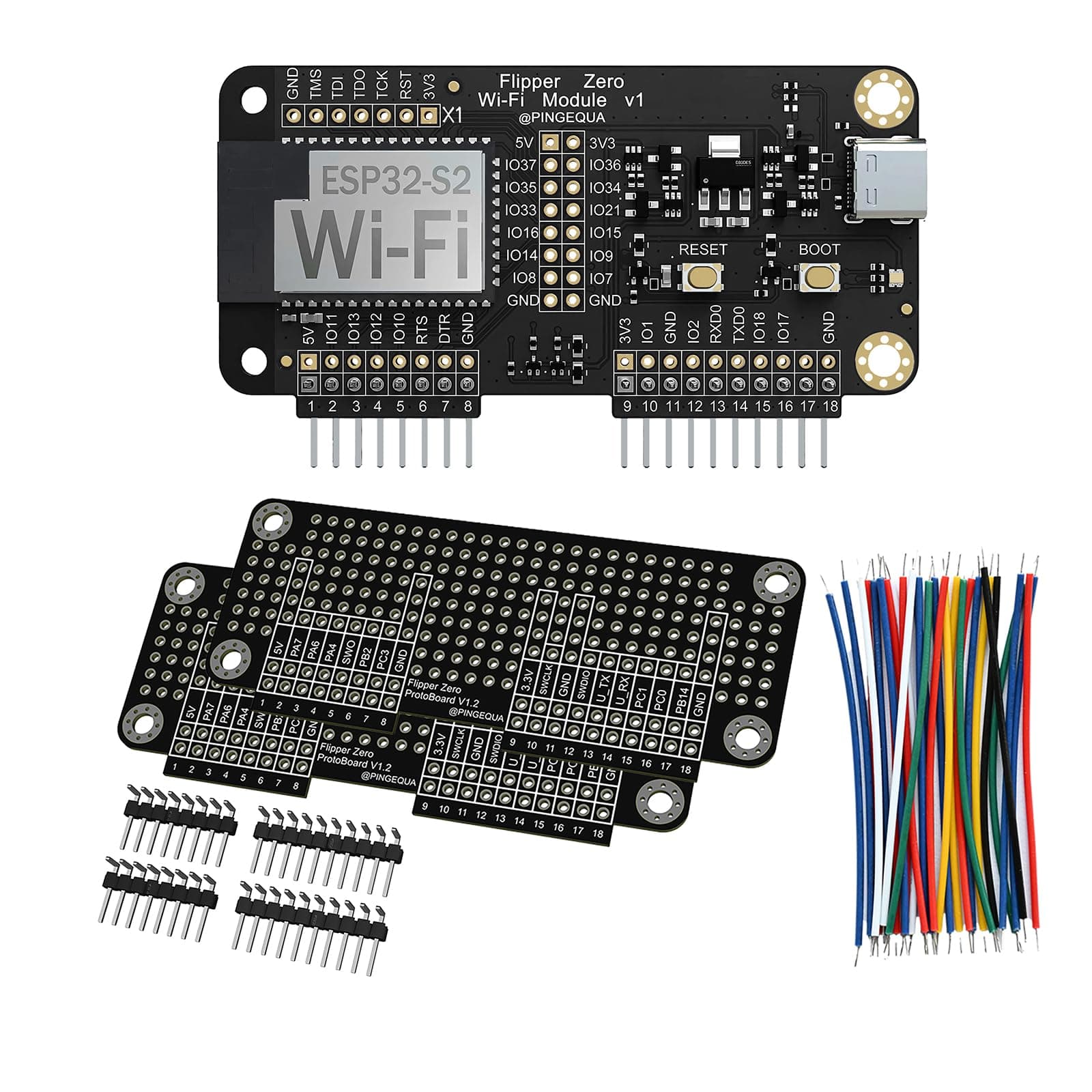 Flipper Zero Wi-Fi Devboard Kit with Marauder Firmware, Includes Prototyping Board, Header Pins and Jumper Wires