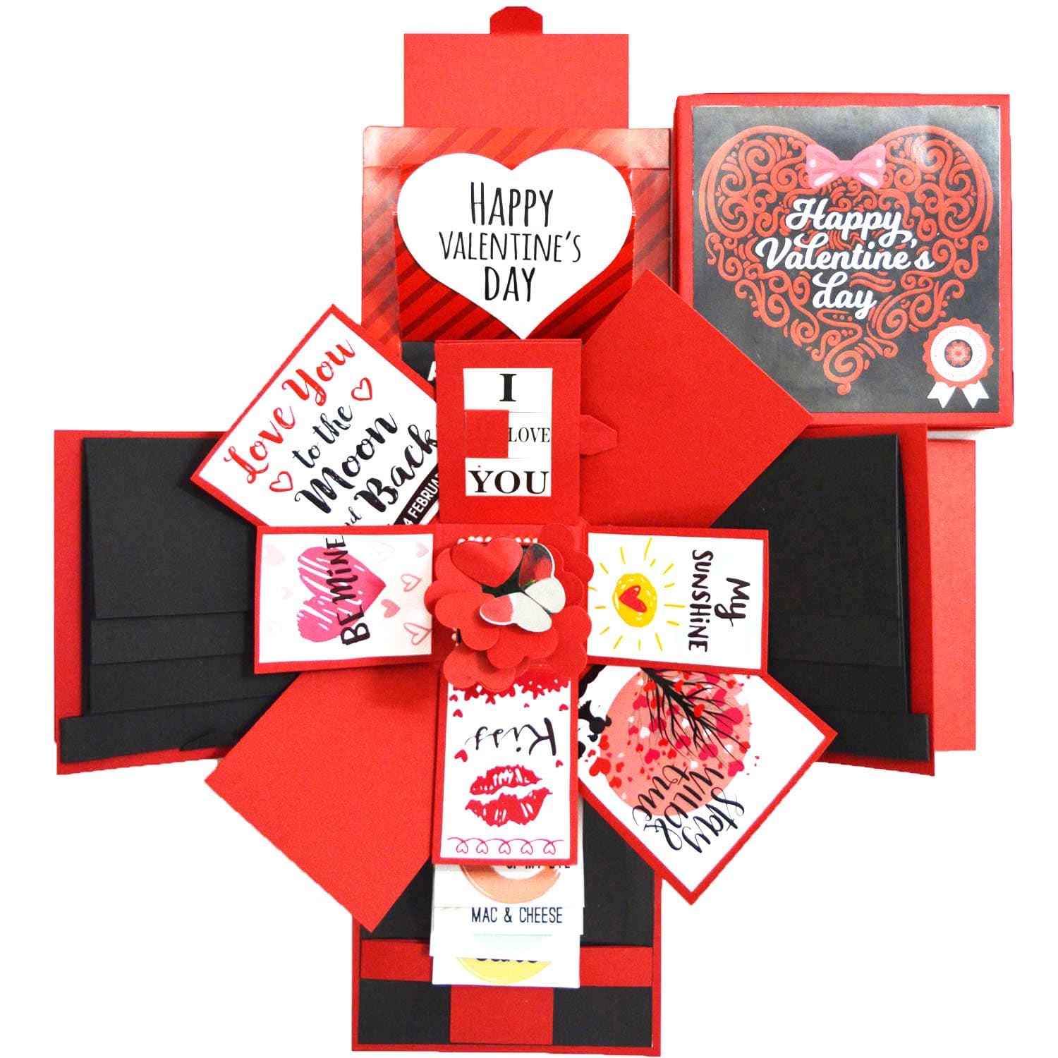 DecuT Explosion Box 3 Layered Handmade Valentine Explosion Box, Explosion box for love,Gift box, Surprise gift, Romantic Gift Unique Scrapbook DIY Sweet Memories Photo Album(Non Customized) V1