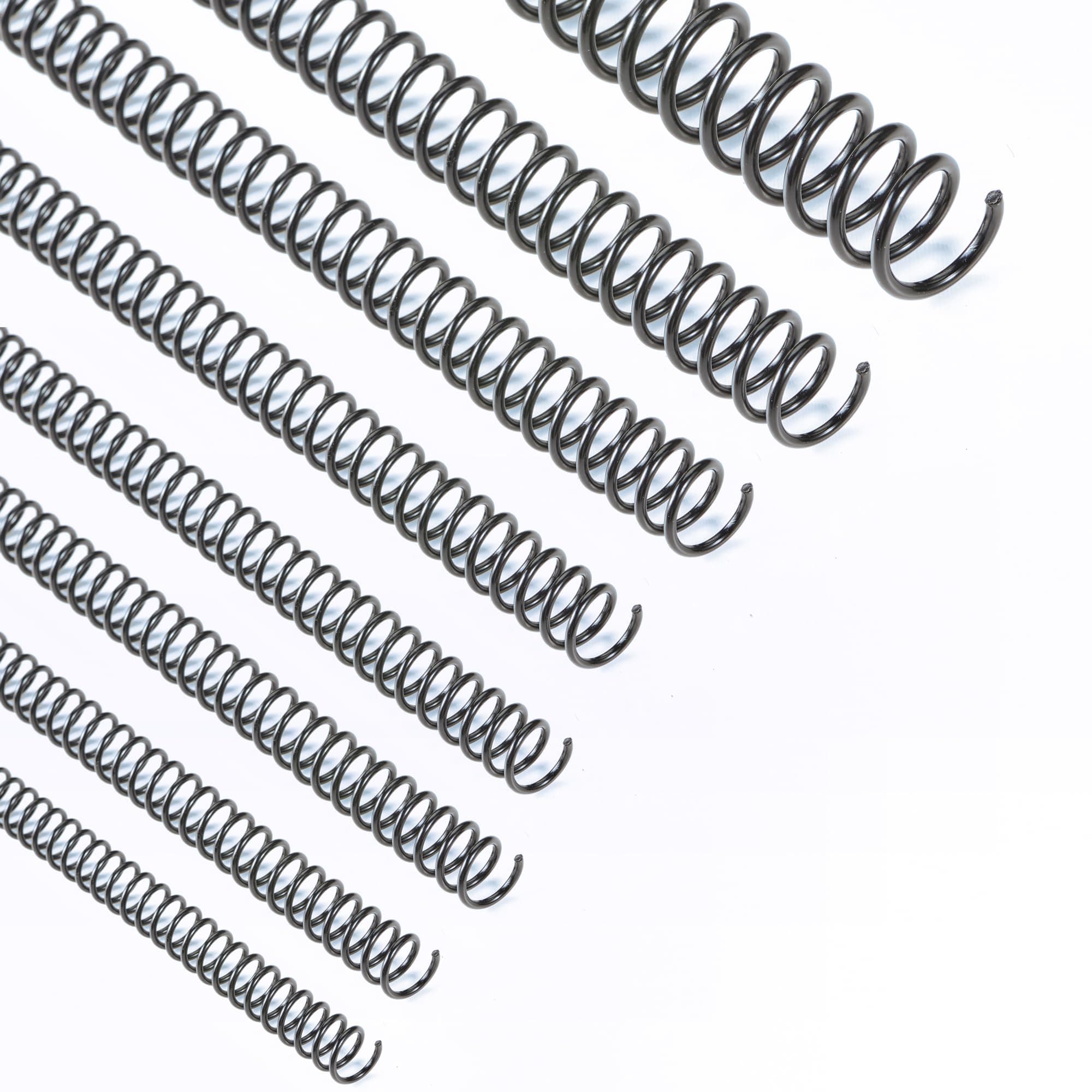 - 200 Pack Plastic Spiral Binding Coils,8 Different Sizes (1/4",5/16",3/8",1/2",9/16",5/8",3/4",1"), 4:1 Pitch, Black, for Letter Size