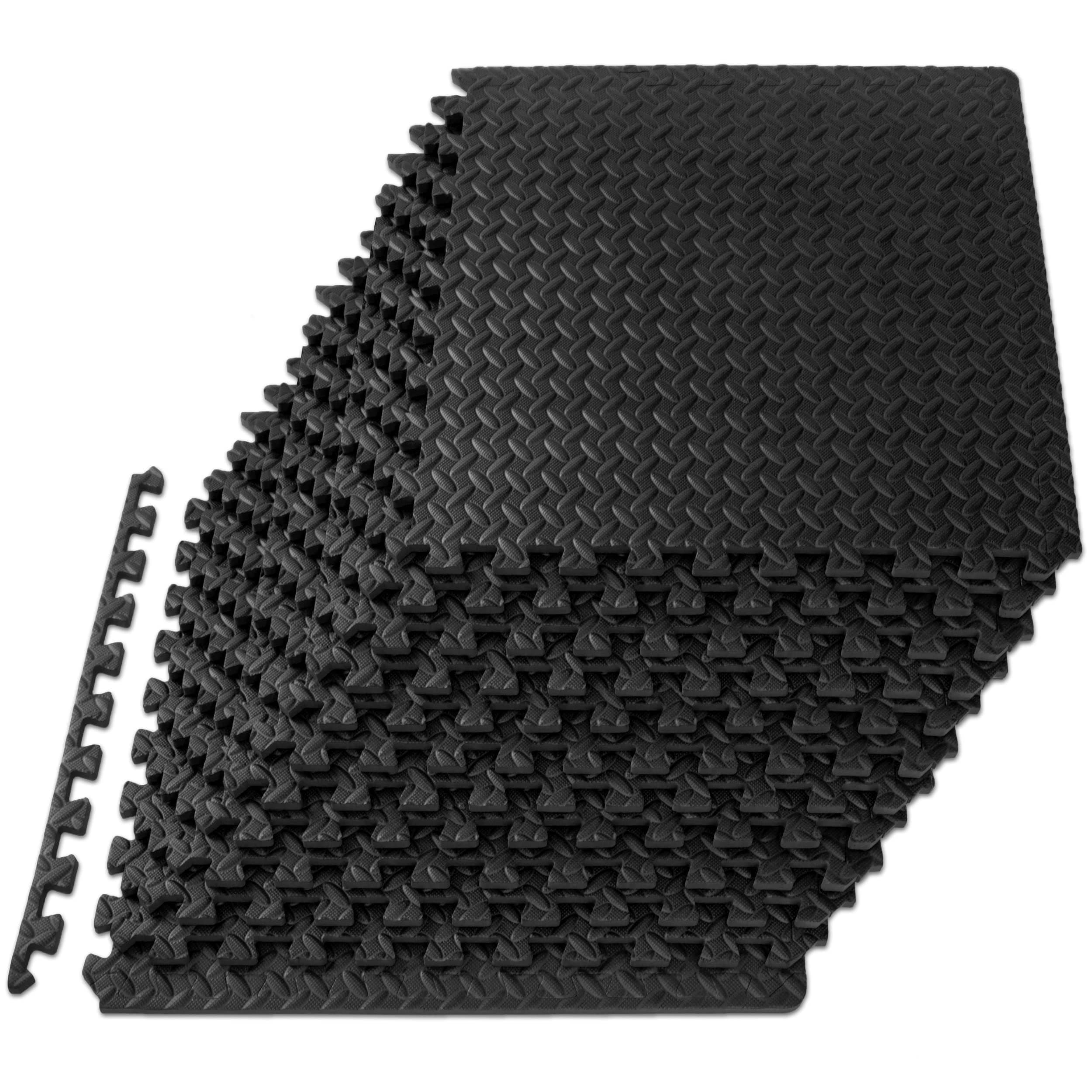 ProsourceFit Exercise Puzzle Mat 1/2" - Black-48