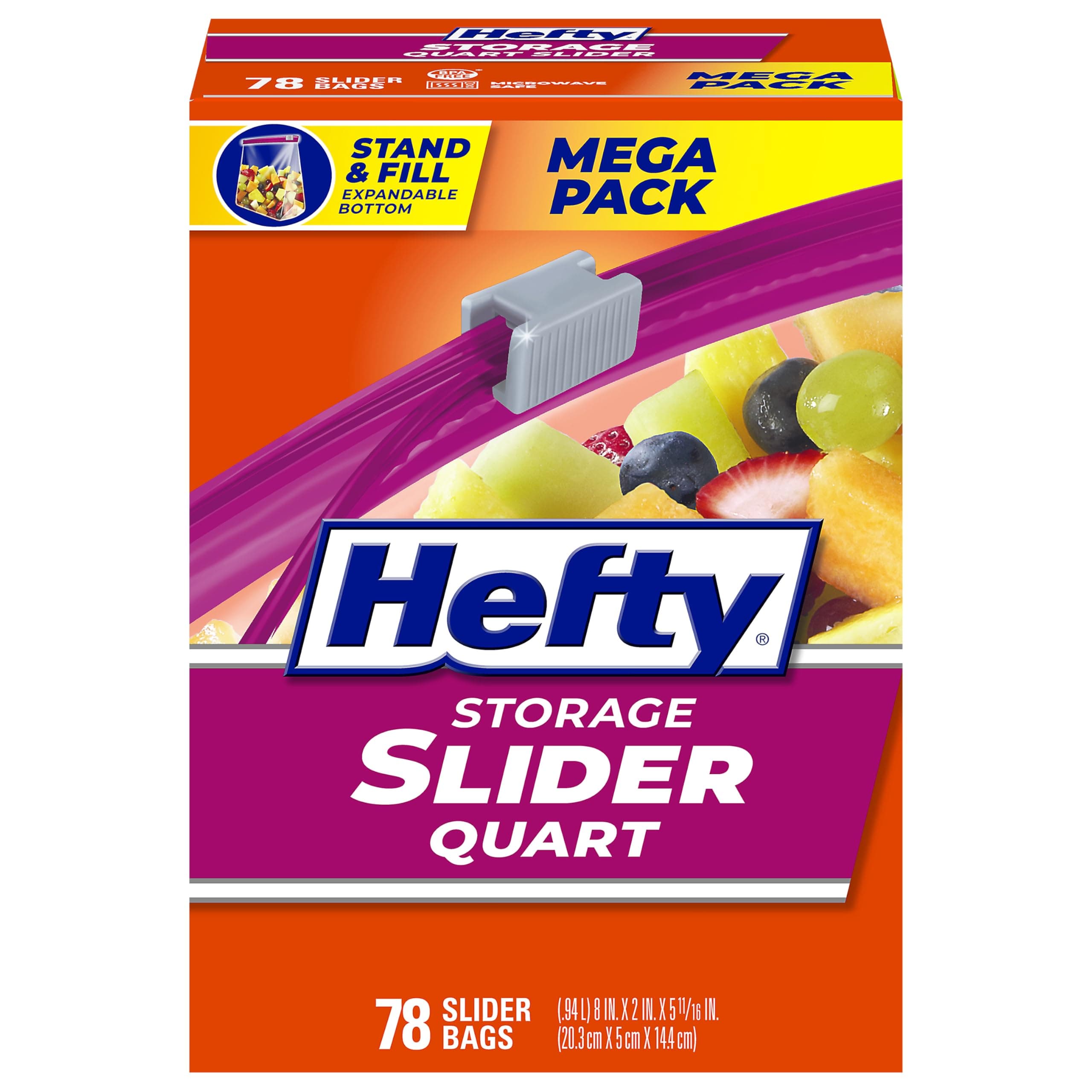 (78-Count, Quart) - Hefty Slider Storage Bags (Quart, 78 Count)