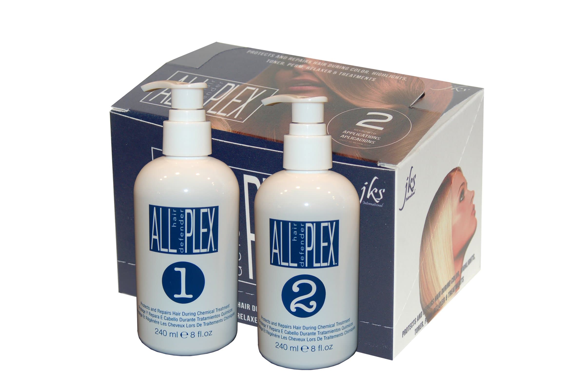 JKS International ALL hd PLEX Bond Treatment for All Hair Types, Up to 80 Applications, Italian Formula Kit for Bleaching, Coloring, Perm and Relaxer Application Protection