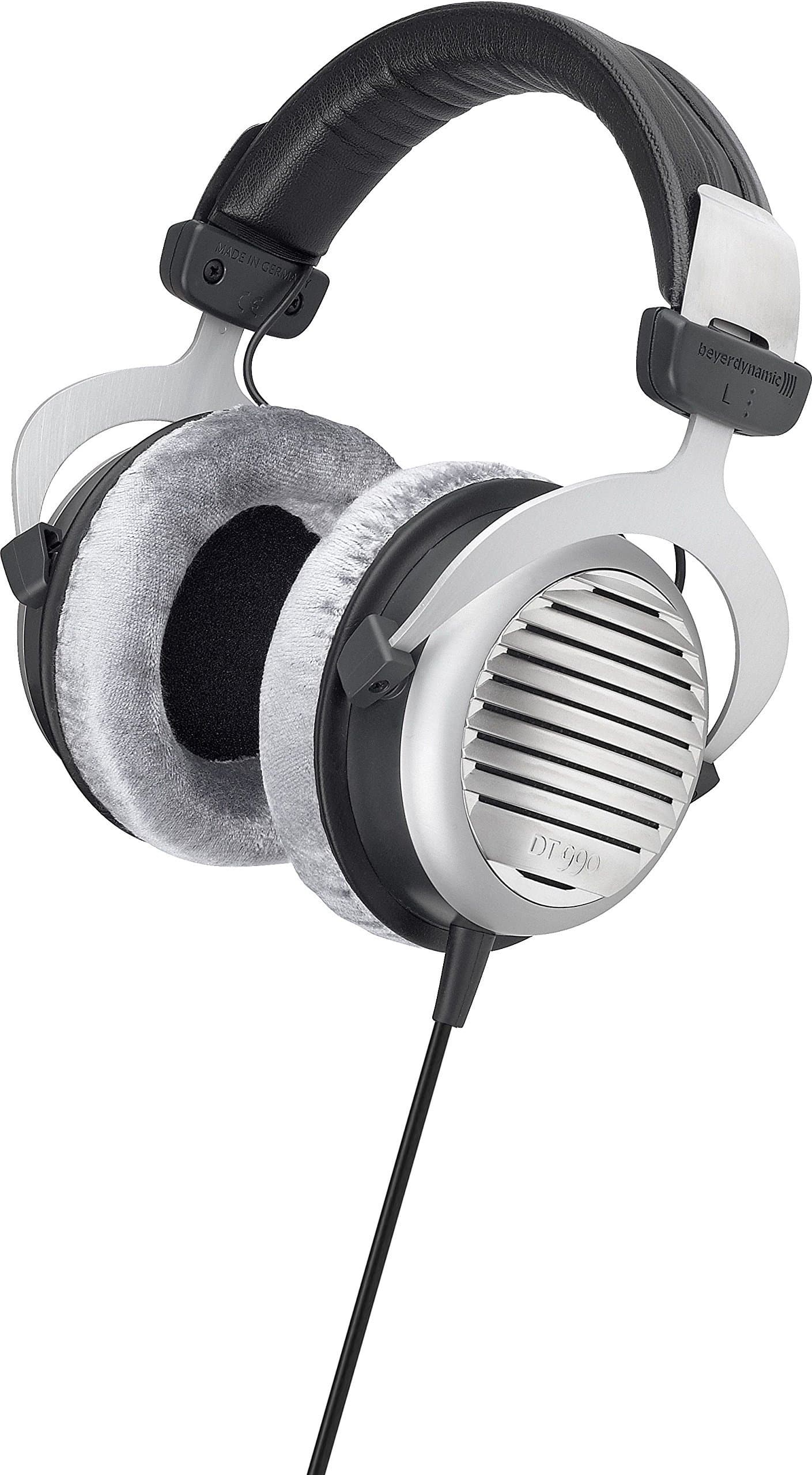 DT 990 Edition 250 Ohm, Open Back Over Ear Wired Headphones, Audiophile Grade, HiFi, Home Audio, Critical Listening. 9.8 Foot Cable. Silver with Comfortable, Soft, Grey Velour Earpads.