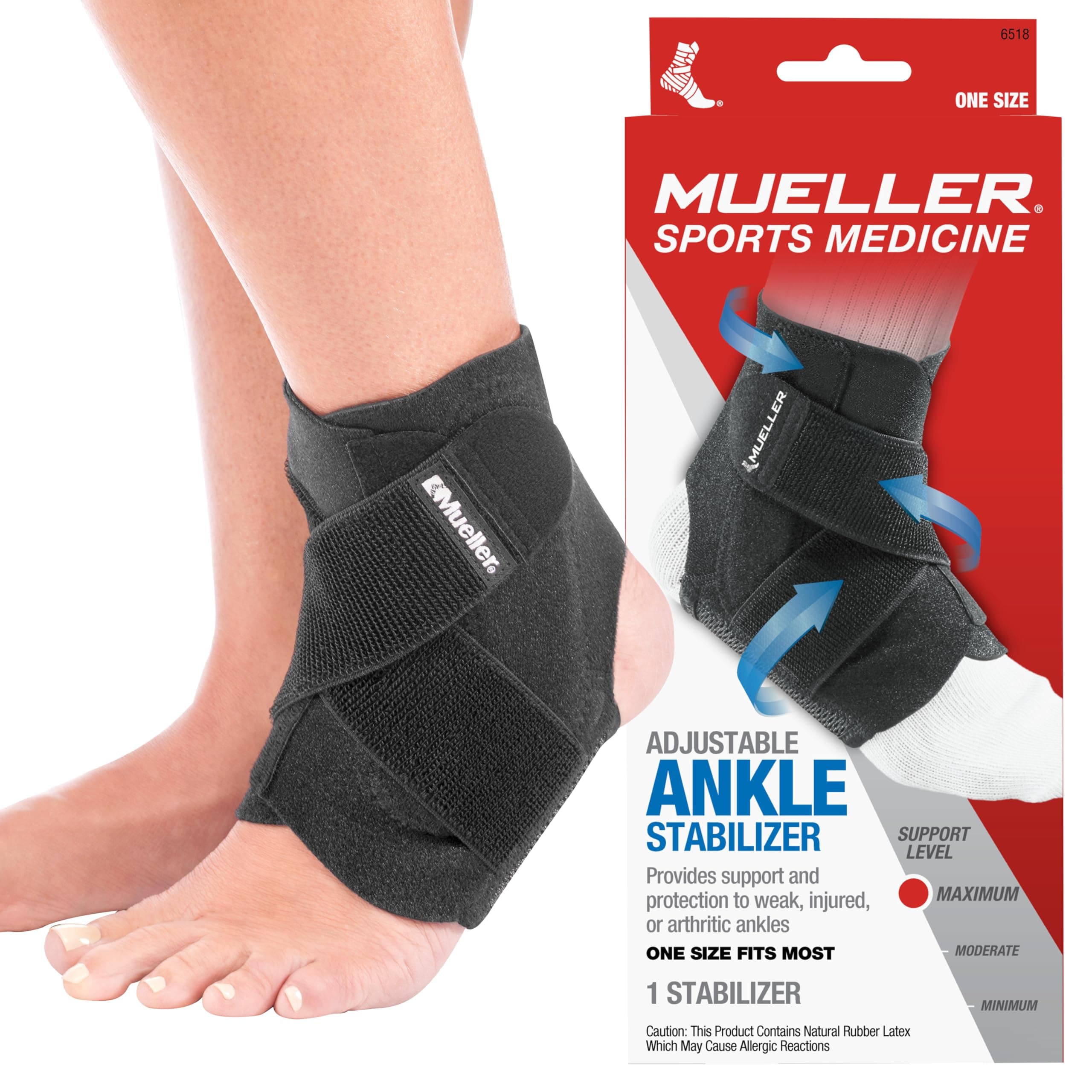Mueller Adjustable Ankle Stabilizer, Black