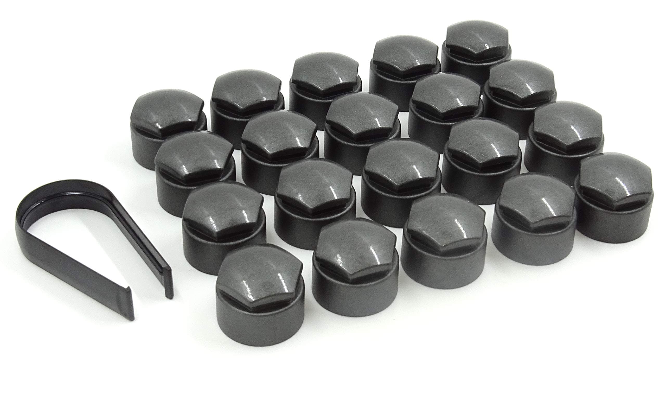 Round Type Wheel nut covers for Audi A1, A3, A4, A5, A6, A7, A8, TT, Q3, Q5, Q7 Mk2, Q8 17mm (Dark Grey (OEM color) AS ORIGINAL